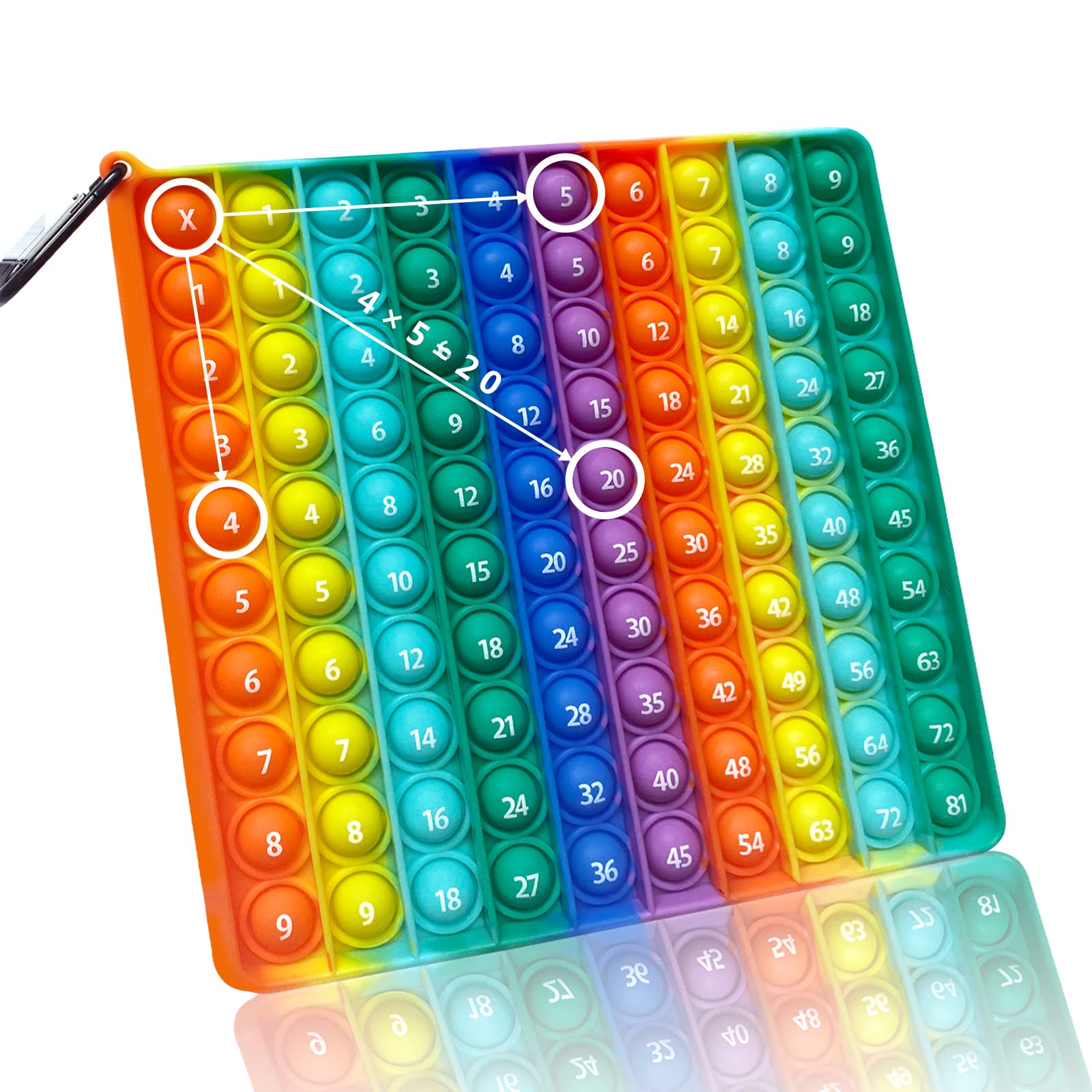 Rainbow Pop Music 10x10 Stress Relief Toy for Kids & Adults - Giant 9x9 Bubble Fidget Game for Anxiety Relief, Sensory Play, and Fun Party Activities