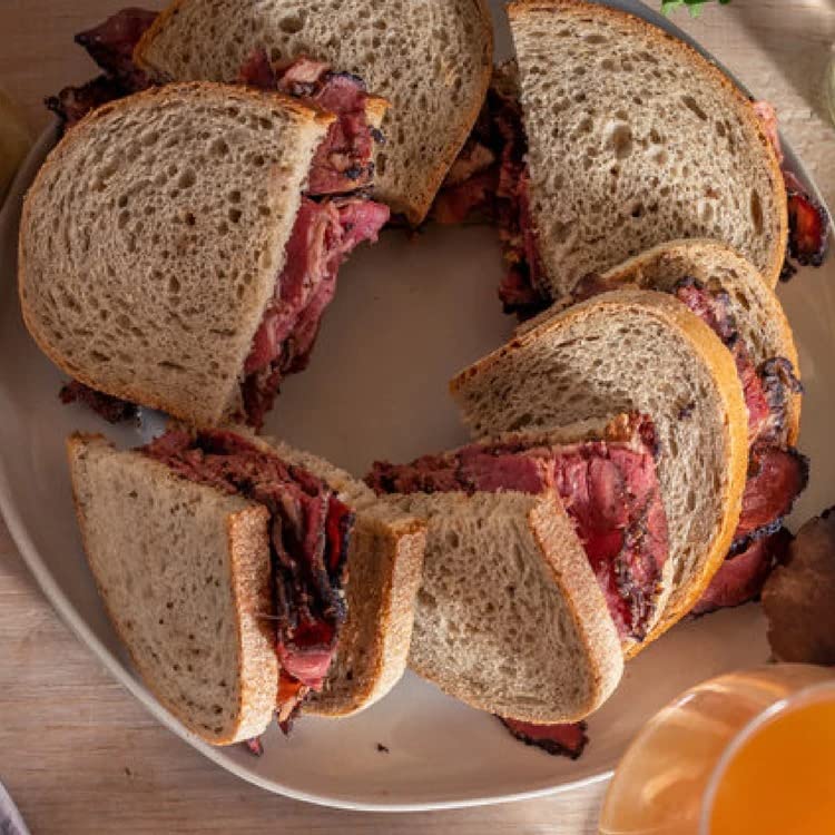 Carnegie Deli New York Pastrami Sandwich Kit - Authentic Pastrami, Rye Bread, Mustard & Pickles (Serves 4) | Perfect for Family Dinners, Picnics & Game Day Snacks