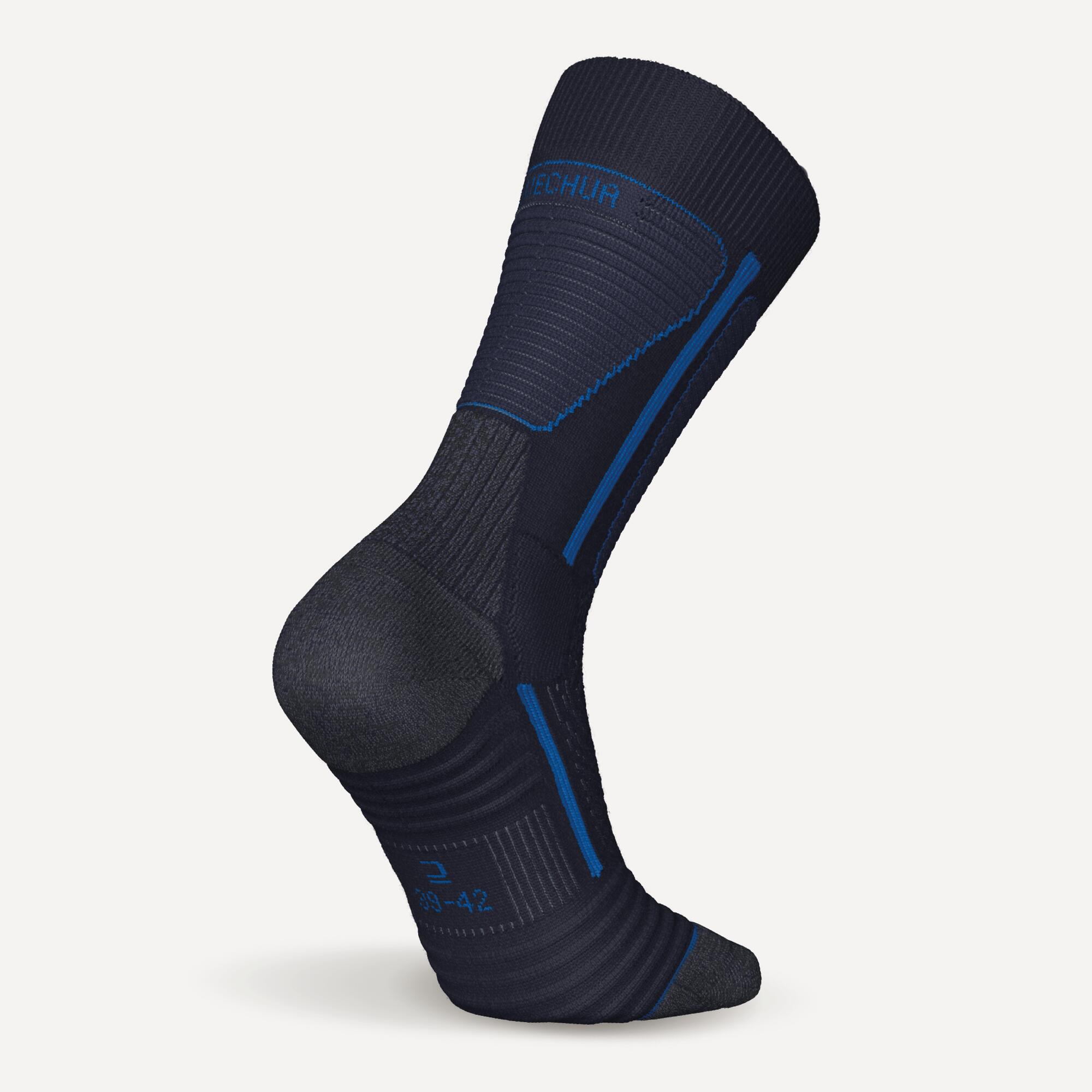 Quechua SH500 Merino Wool Winter Hiking Socks - 2 Pairs Pack for Men & Women - Warm Thermal Socks for Outdoor Activities, Skiing, and Snowboarding