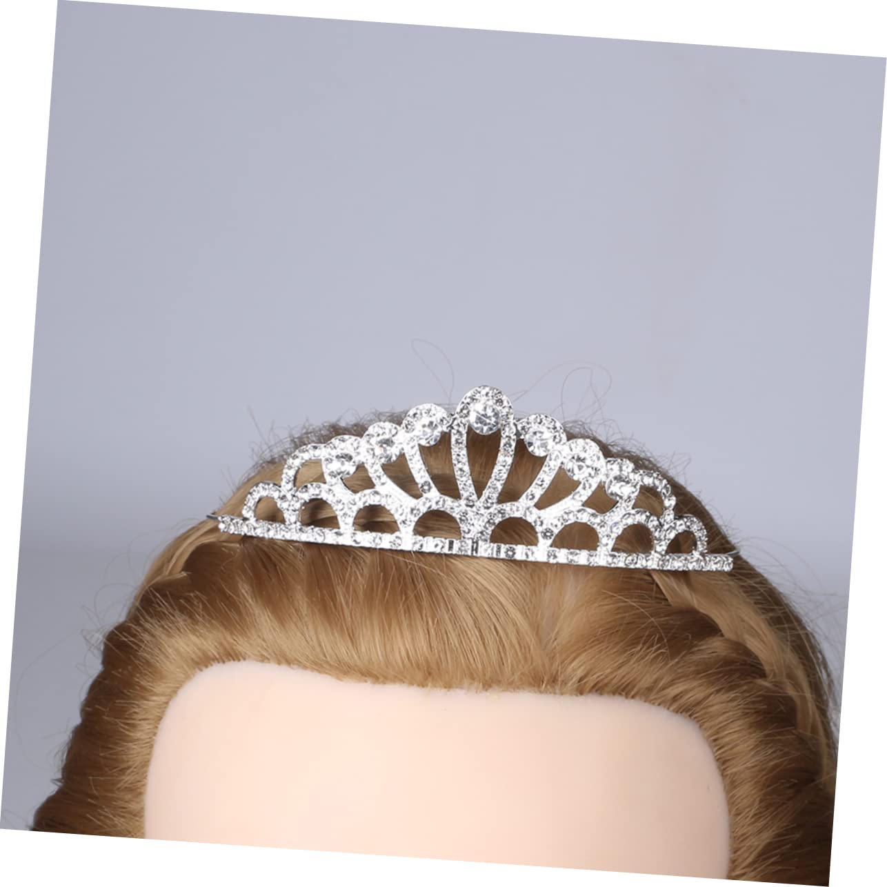 Beaupretty 3-Piece Kids Hair Crown Set - Princess Bridal Tiara with Peach Heart Design, Diamond Hair Jewelry & Headband for Girls (White) | Perfect for Weddings, Birthday Parties & Photo Shoots