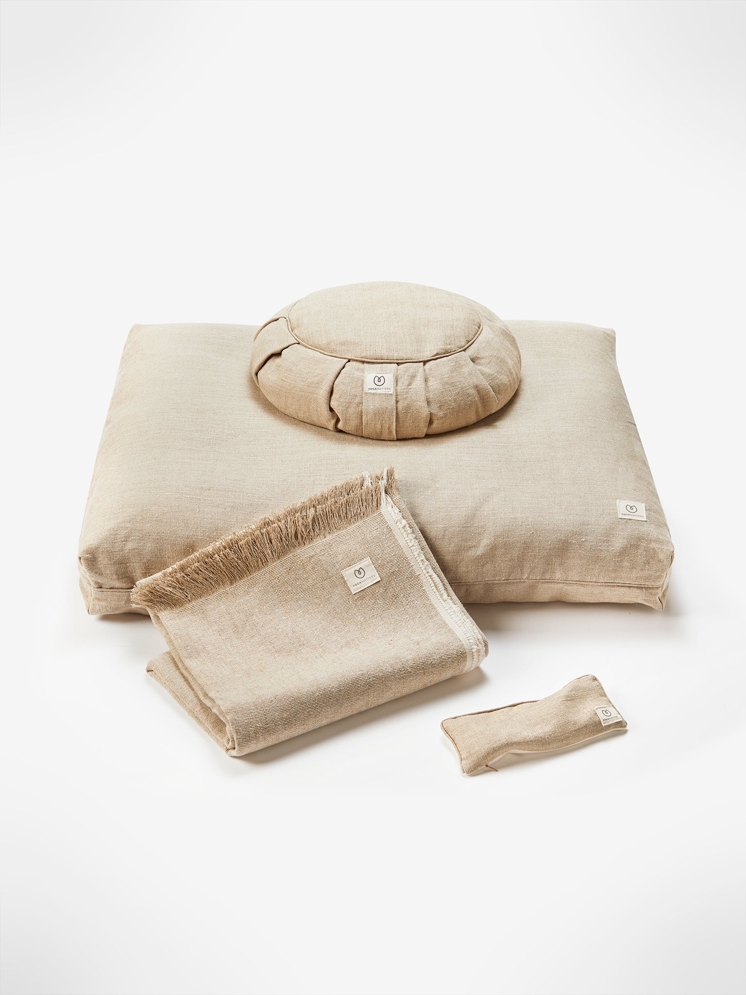 Yogamatters Organic Hemp Meditation Kit with Cushion & Essential Oils - Yoga Accessories for Mindfulness, Stress Relief & Home Meditation Practice
