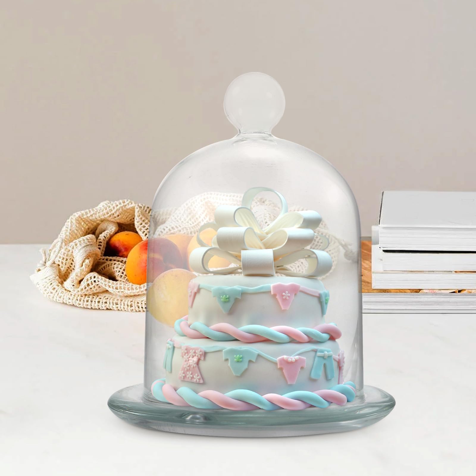 1 Set Clear Acrylic Cake Dome with Tray - Food Display Stand for Desserts, Cakes, Cheese & Appetizers - Perfect for Kitchen, Birthday Parties, Weddings & Buffet Serving