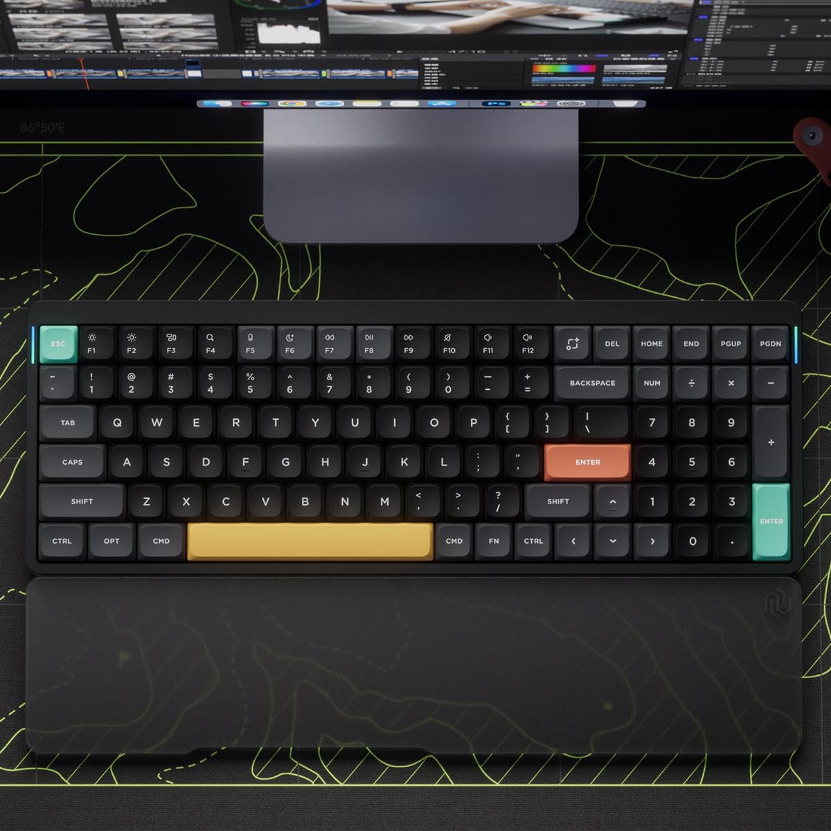 Nuphy Air96 V2 Wireless Low Profile Mechanical Keyboard - 100 Keys Compact Gaming Keyboard with Bluetooth 5.1, 2.4G & Wired Modes for PC, Laptop, Windows & Mac (Black, Gateron Cowberry Switch) - Perfect for Office Work, Gaming & Programming