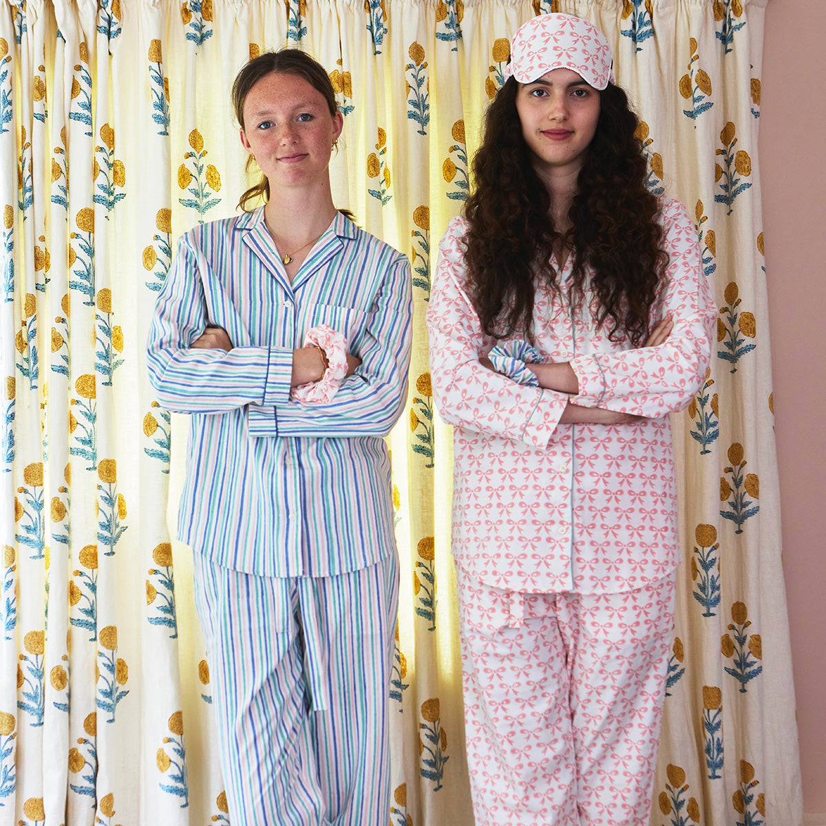 Premium Women's Cotton Pajama Set - Soft & Comfortable Blue Striped Sleepwear for Lounge & Nighttime Relaxation