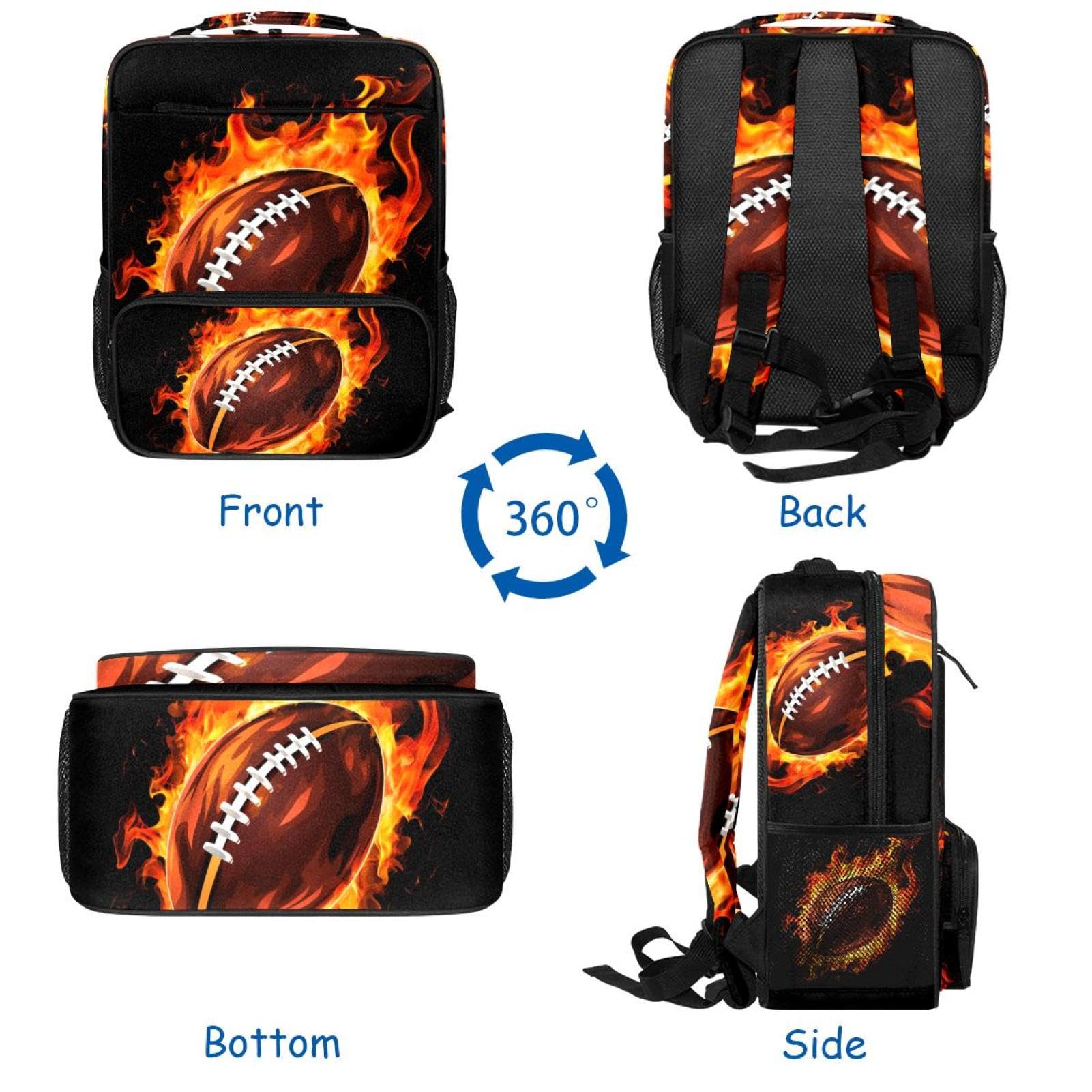 Stylish Travel Backpack for Women & Men - Durable American Football Design - Perfect for Hiking, Gym, School & Airplane Carry-On