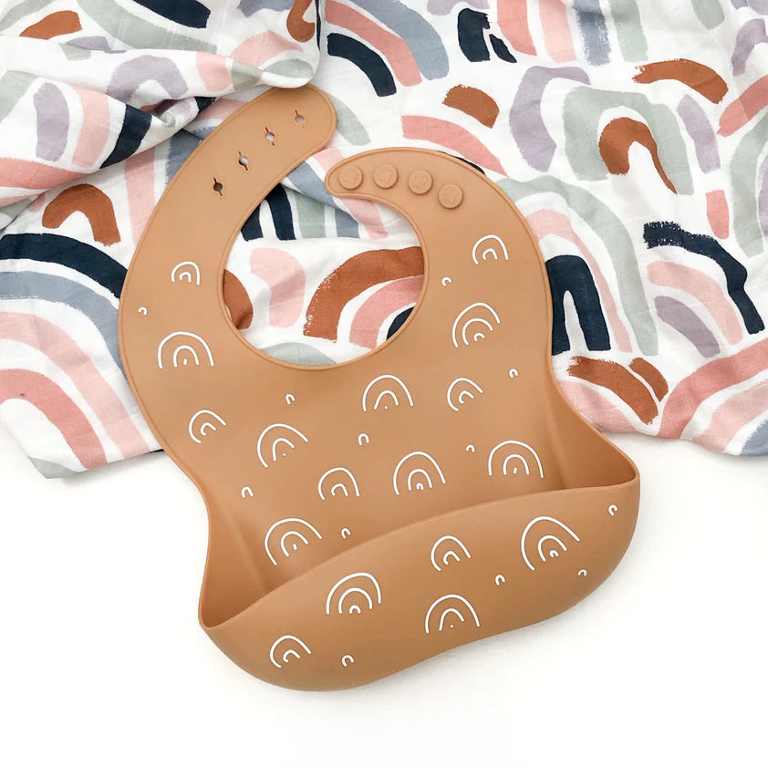 One Chew Three Silicone Catch Bib - Waterproof Baby Feeding Bib with Deep Food Pocket for Mess-Free Meals - Perfect for Infants & Toddlers at Home, Restaurants or Daycare