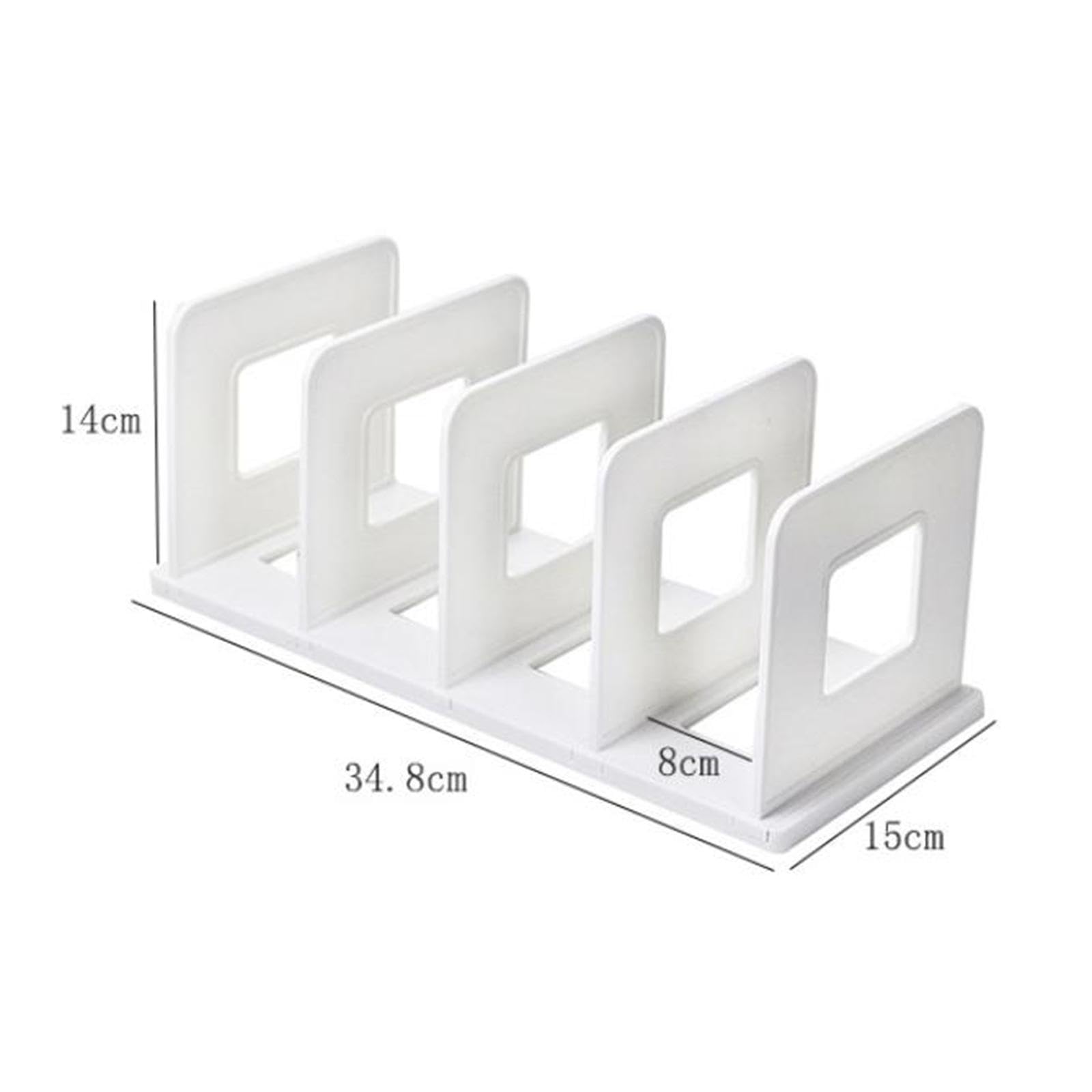 Desktop Book Organizer Stand - Adjustable Book Divider & Bookshelf Support for Office, Study Room - White | Perfect for Office Organization, Reading & File Storage