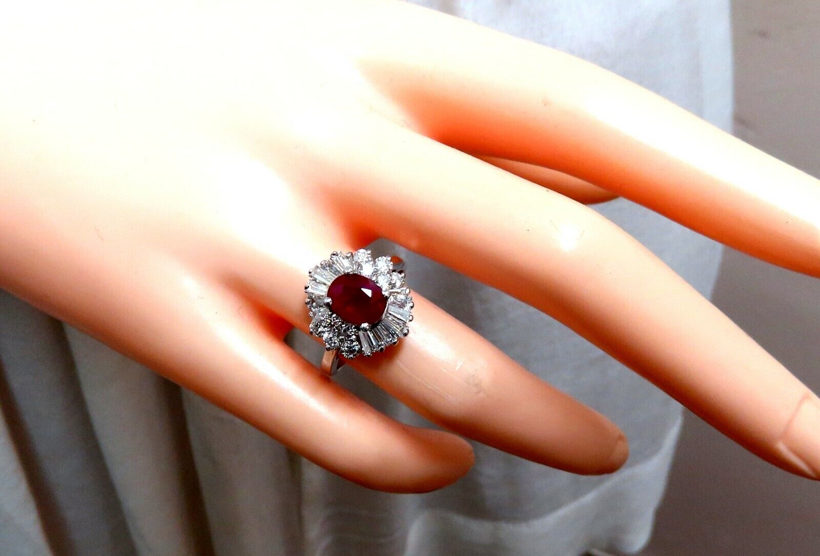 GIA Certified 1.75ct Burma Ruby & Diamond Ballerina Cocktail Ring in 14K Gold - Perfect for Evening Parties, Weddings & Special Occasions