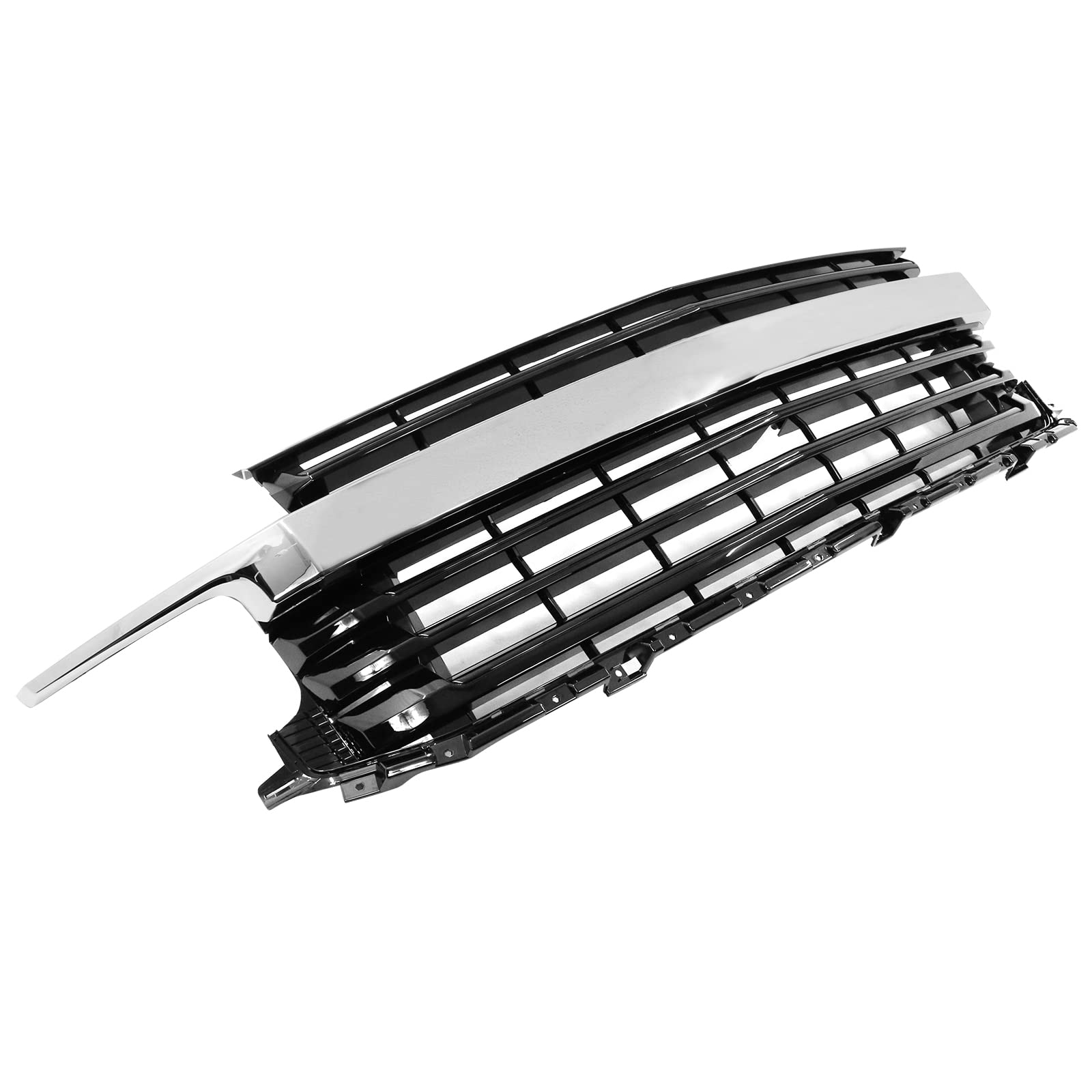 FREEMOTOR802 Compatible Front Grille for 2021-2023 Chevy Tahoe & Suburban - Chrome & Gloss Black Bumper Hood Grille Replacement with Lower Grill - Upgrade Your SUV's Style for Off-Road & Urban Driving
