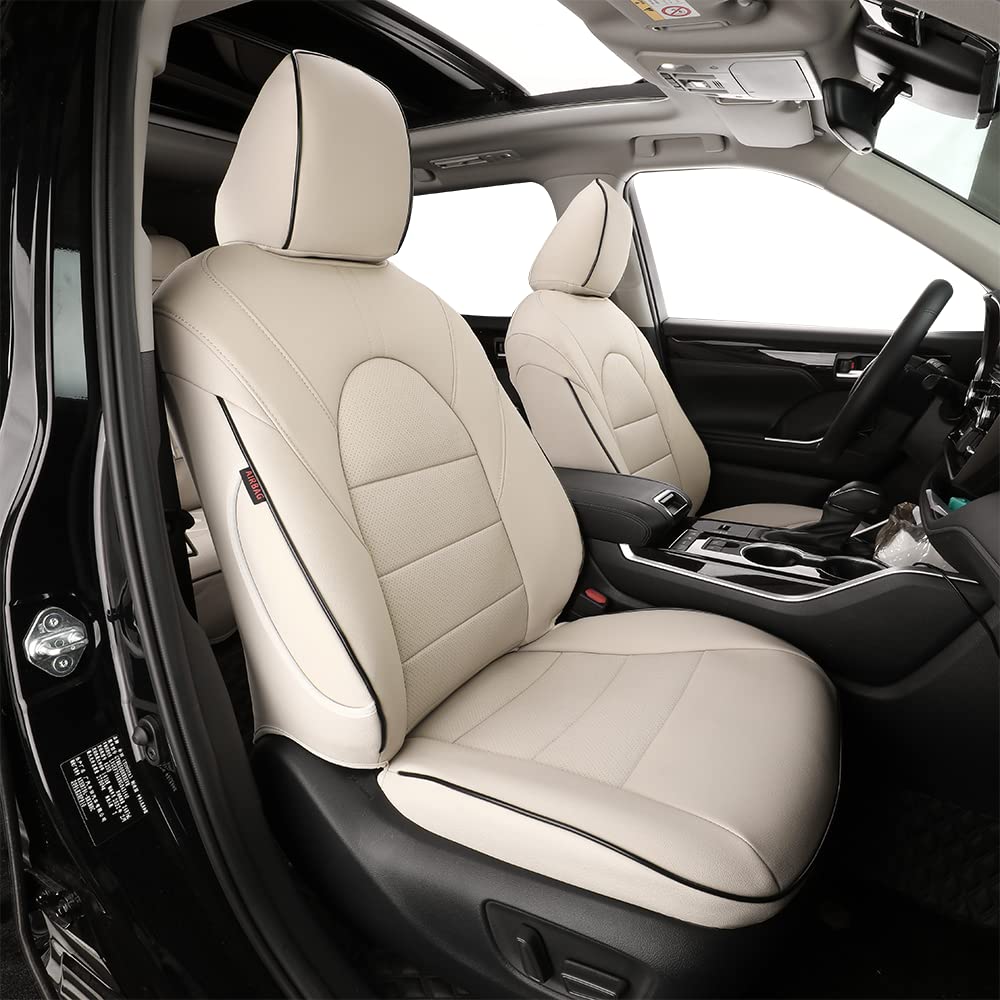 Custom Fit Leather Seat Covers for Chevy Traverse 2018-2024 (8 Seater 2-3-3 Layout) - Premium Beige Car Seat Protectors - Perfect for Family Road Trips & Daily Commutes