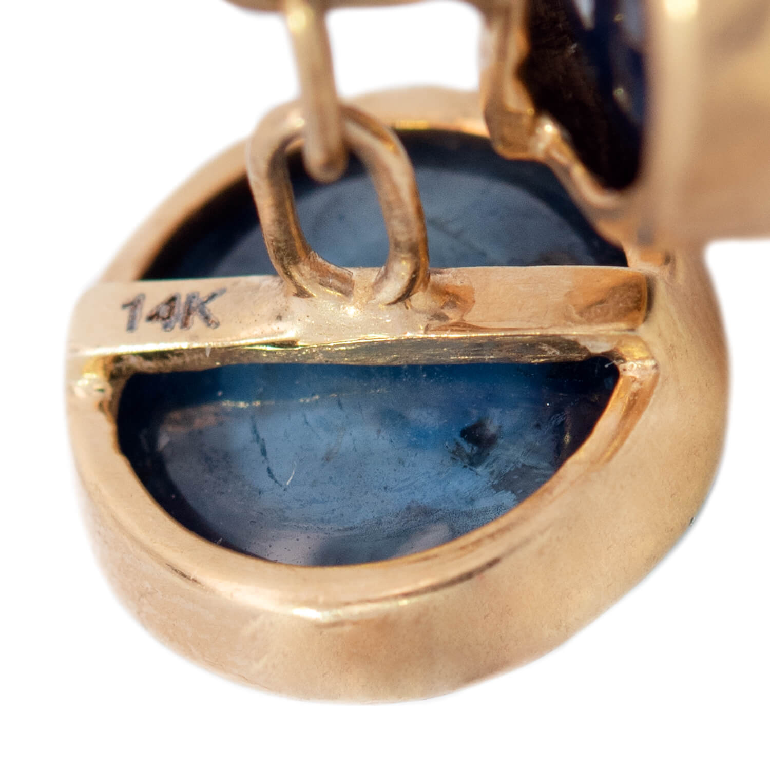 Victorian Style 14K Gold Natural Sapphire Cabochon Cufflinks for Men - Elegant Dress Shirt Accessories for Weddings & Formal Events