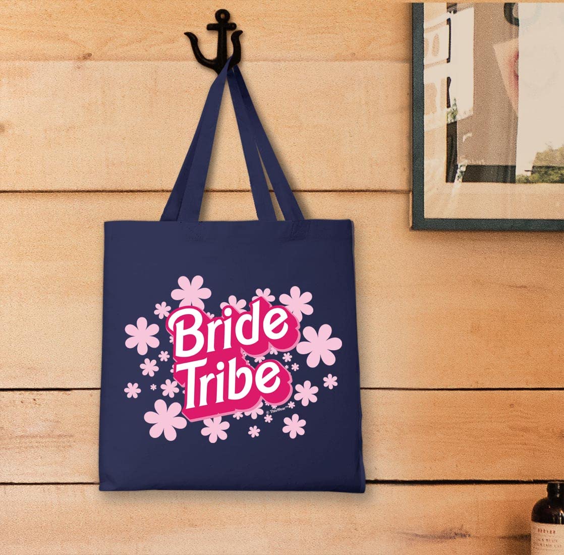 Vintage Doll Style Bride & Bridesmaid Tote Bag - Cute Canvas Wedding Party Gift for Bride Tribe, Bachelorette, Bridal Shower & Girls' Night Out