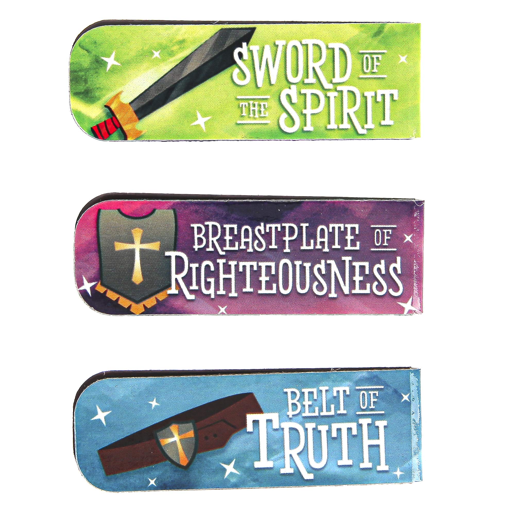 Armor of God Magnetic Bookmarks - Set of 6 Inspirational Bible Verse Bookmarks for Bible Study, Church Gifts & Christian Book Lovers