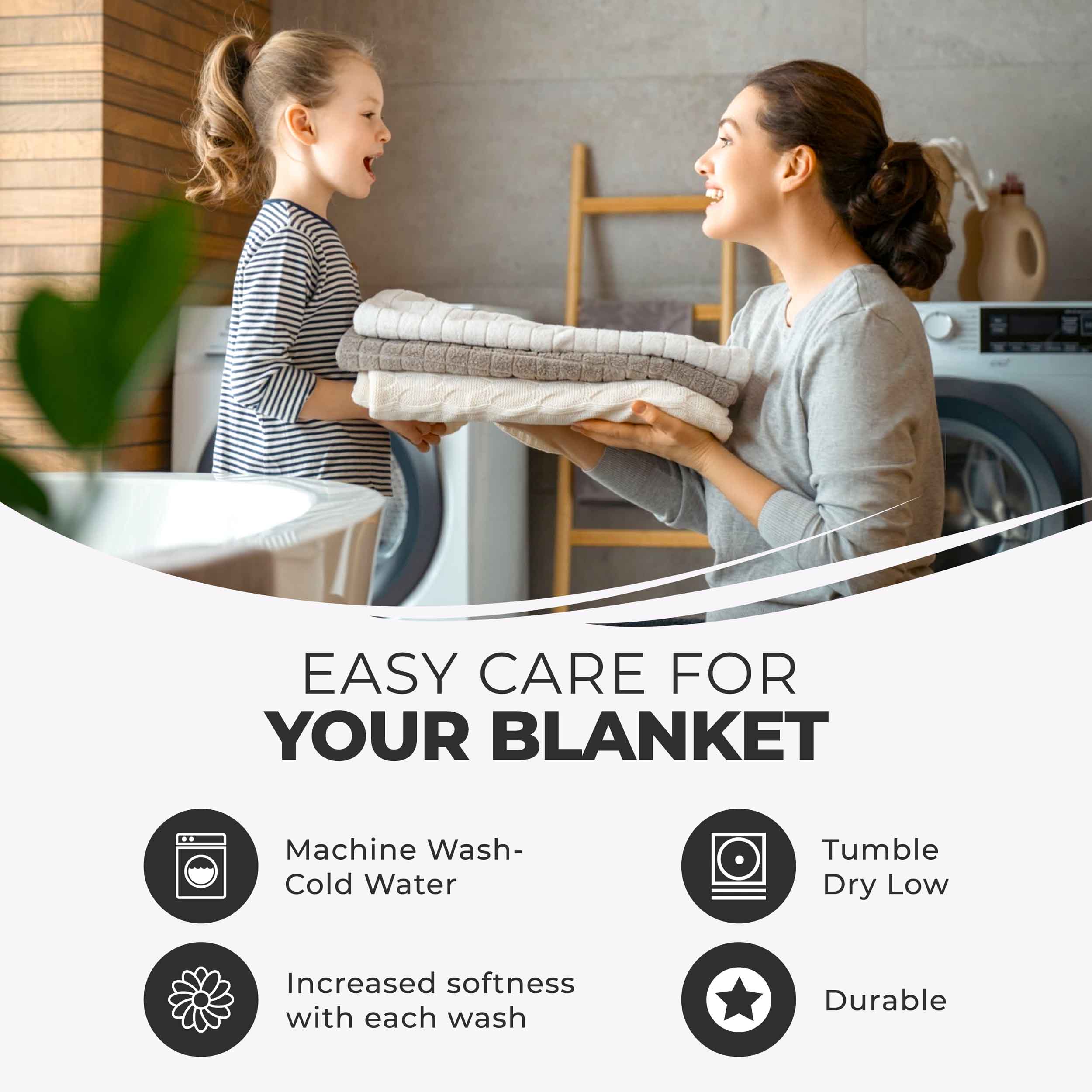 Soft Basketweave All-Season Cotton Bed Blanket & Sofa Throw - Lightweight Breathable Blanket for Bedroom, Living Room, Travel and Outdoor Use