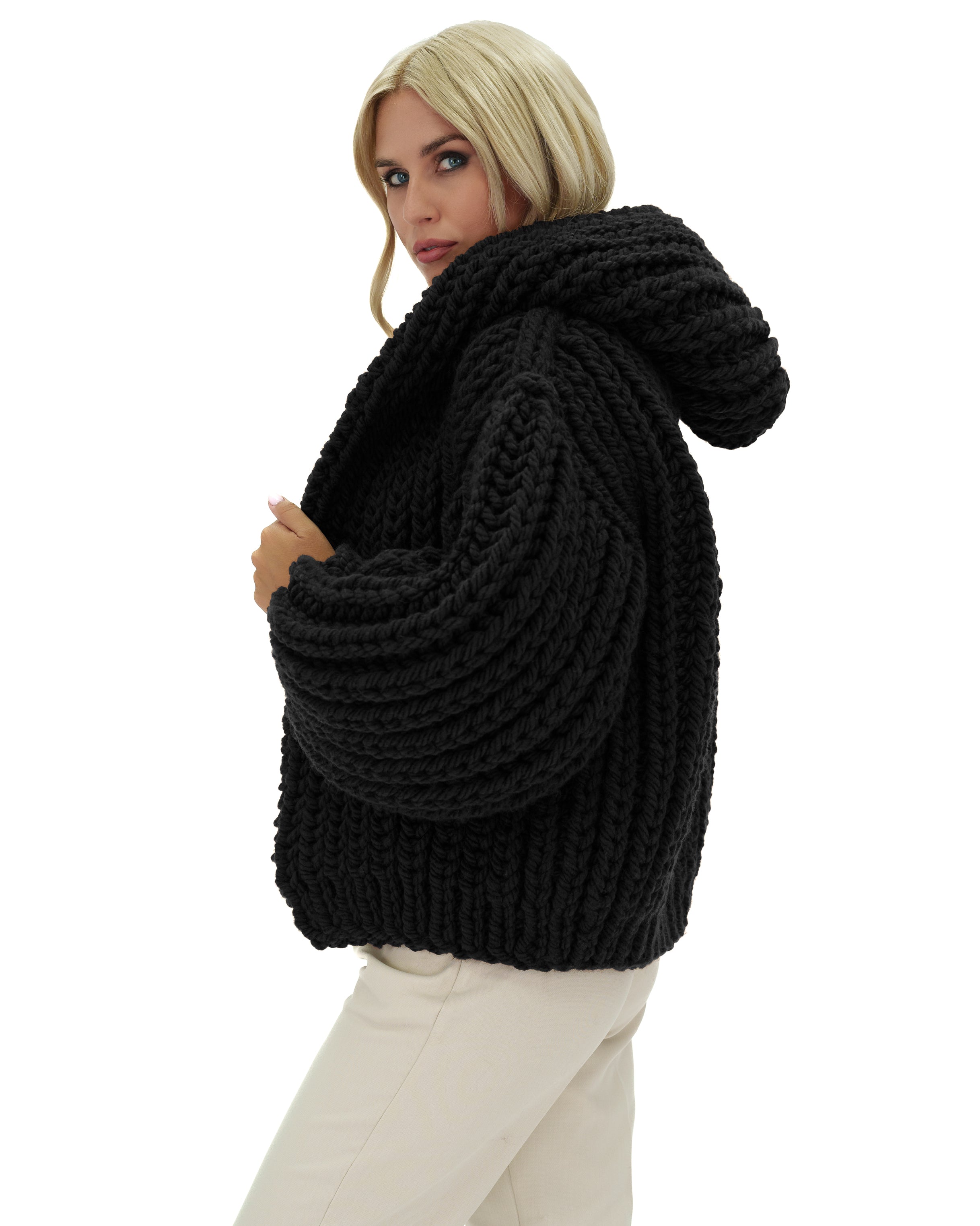 Stylish Hooded Chunky Cardigan for Women - Cozy Oversized Knit Sweater | Perfect for Fall, Winter & Casual Outfits