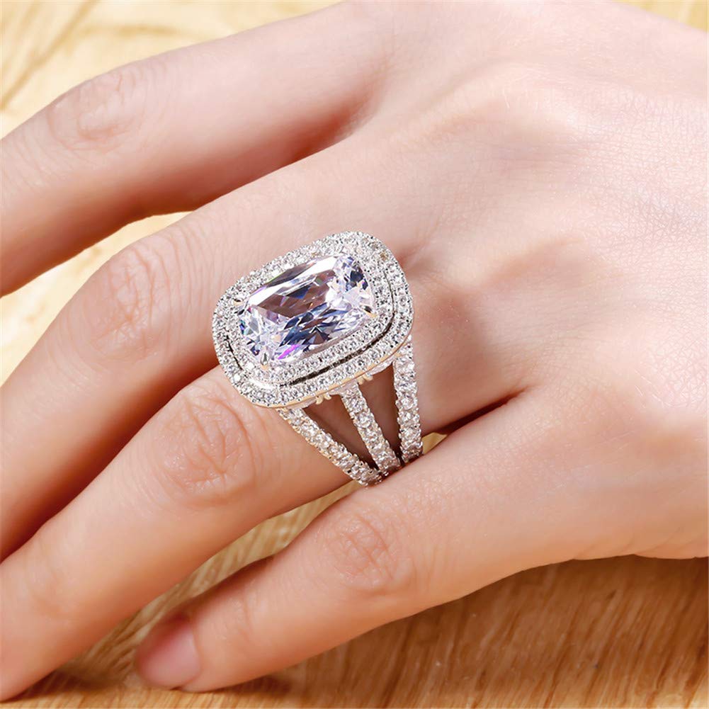 Jeulia 925 Sterling Silver Double Halo Cushion Cut Engagement Ring with Cubic Zirconia - Elegant Wedding, Promise & Anniversary Ring for Women - Perfect Romantic Jewelry Gift for Proposals, Valentine's Day & Special Occasions