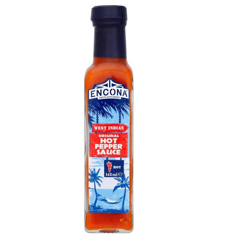 Encona West Indian Original Hot Pepper Sauce 142ml - Spicy Caribbean Hot Sauce for Grilling, Cooking & Seasoning - Perfect for BBQ, Tacos, Wings & More