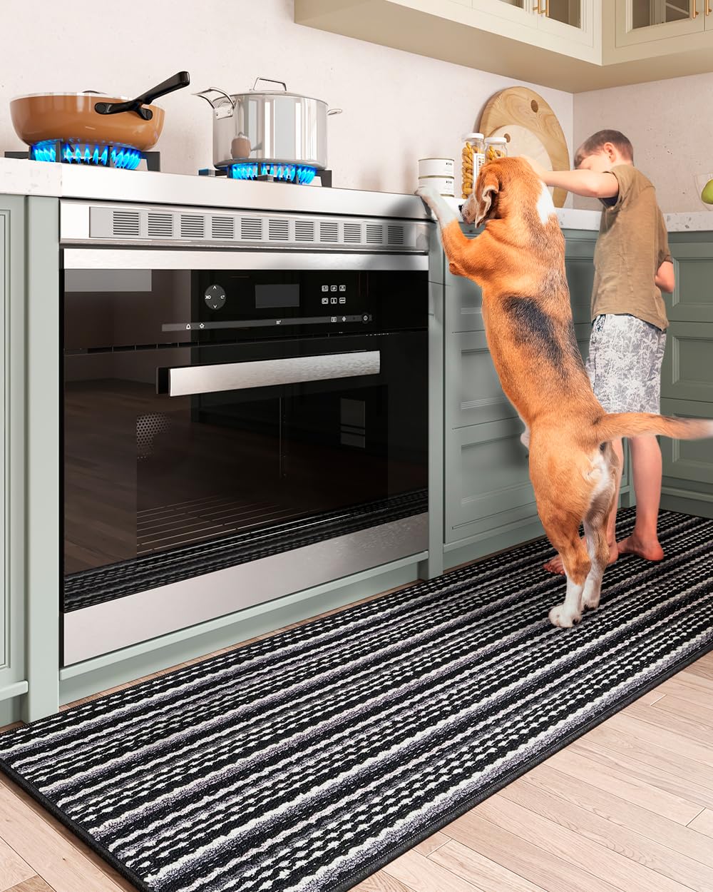 COCOER Non-Slip Washable Kitchen Runner Rug - Absorbent Floor Mat for Sink, Laundry Room & Hallway - Perfect for High Traffic Areas, Spill Protection & Comfort Underfoot