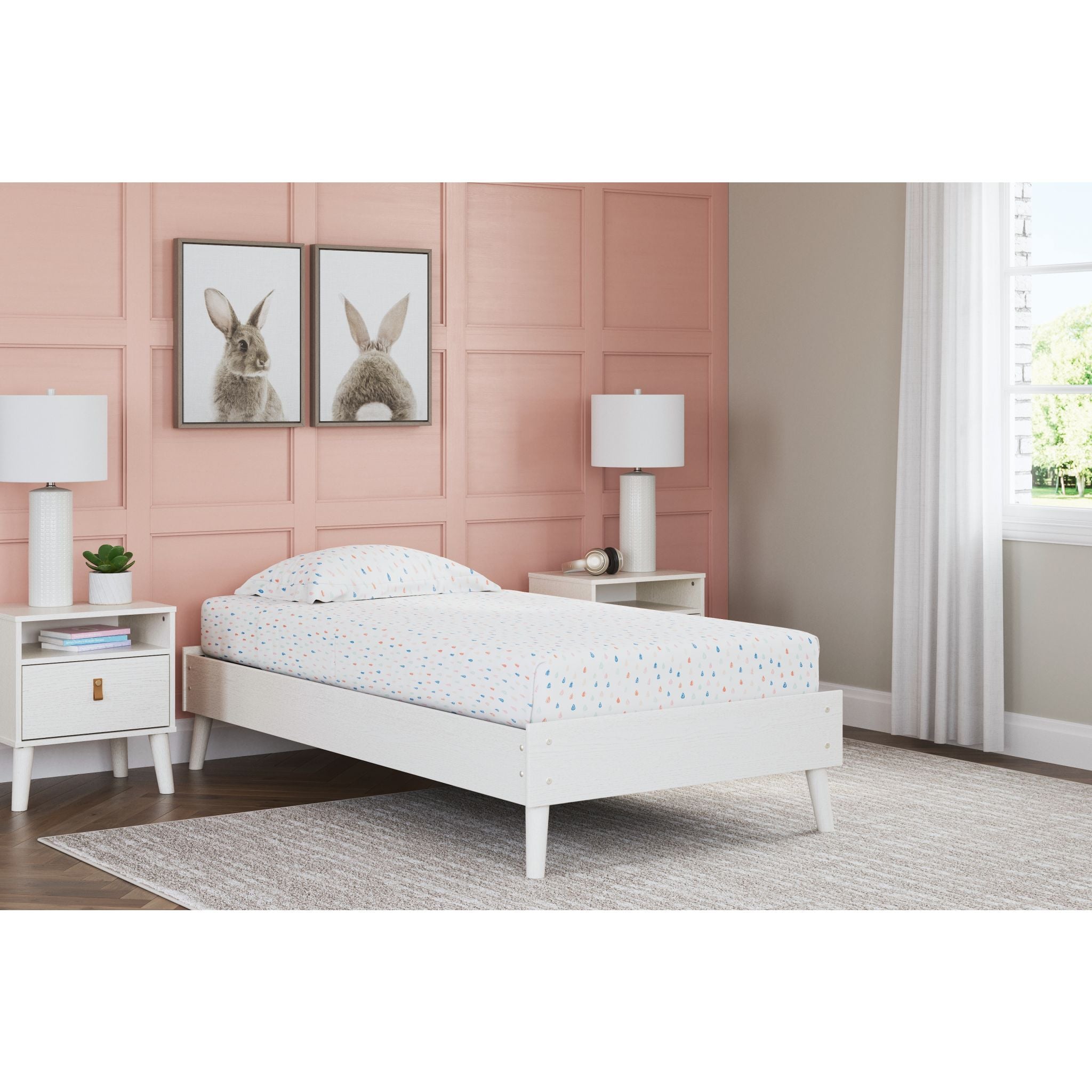 Aprilyn Twin Platform Bed Frame - White Wooden Modern Minimalist Design for Kids, Teens & Adults - Perfect for Bedrooms, Dorms & Guest Rooms
