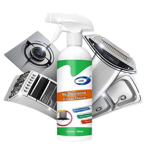 RJ Enterprise Heavy-Duty Kitchen Degreaser Spray - Powerful Oil & Grease Stain Remover for Stove, Oven, Range Hood & Chimney - Non-Toxic, Non-Flammable Cleaning Solution - Perfect for Deep Cleaning Kitchens, Restaurants & Commercial Cooking Areas