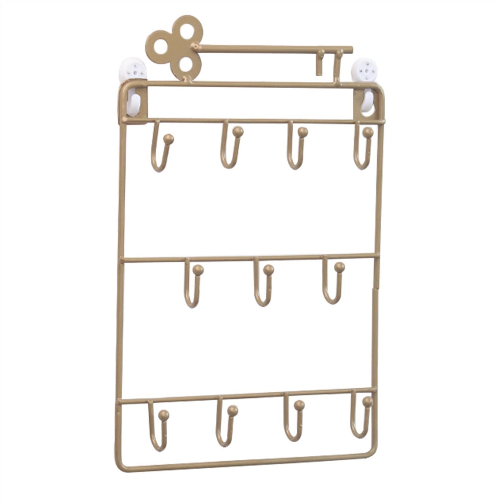 Modern Iron Wall Mounted Coat Rack with Hooks - Key Holder & Hat Storage Organizer for Entryway, Bedroom, or Closet - Stylish & Space-Saving (Color: C)