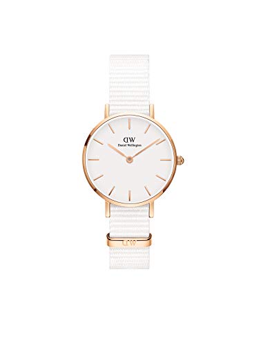 Daniel Wellington Petite Rose Gold Fabric Watch for Women - Elegant Polyester Strap, Minimalist Design - Perfect for Everyday Wear, Office & Casual Outfits