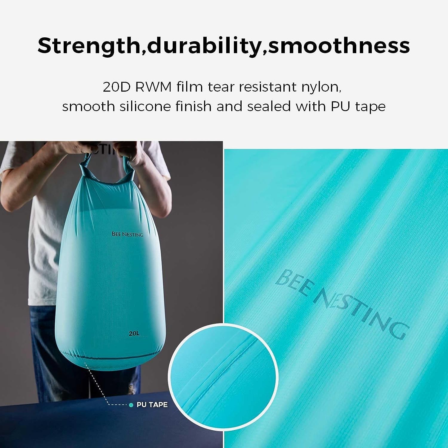 Ultralight Waterproof Dry Bag Set of 3 - Lightweight Dry Sacks for Backpacking, Camping, Hiking, Kayaking, Motorcycle & Travel Gear Storage - Perfect for Outdoor Adventures and Water Sports