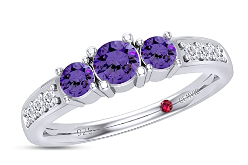 Natural Amethyst White Gold Over Silver
