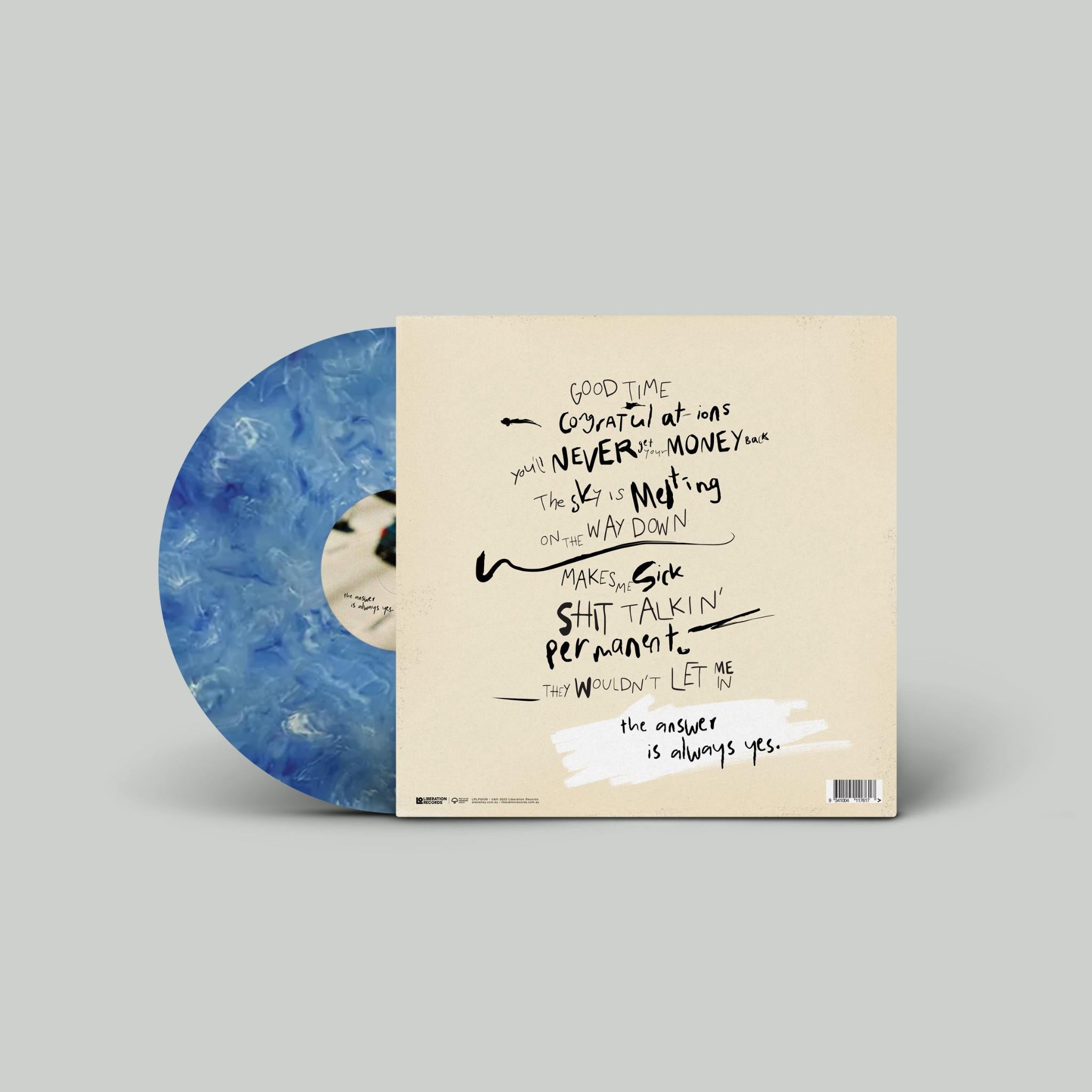 The Answer Is Always Yes - Limited Edition Blue & White Marbled Vinyl Record - Perfect for Music Collectors & Vinyl Enthusiasts