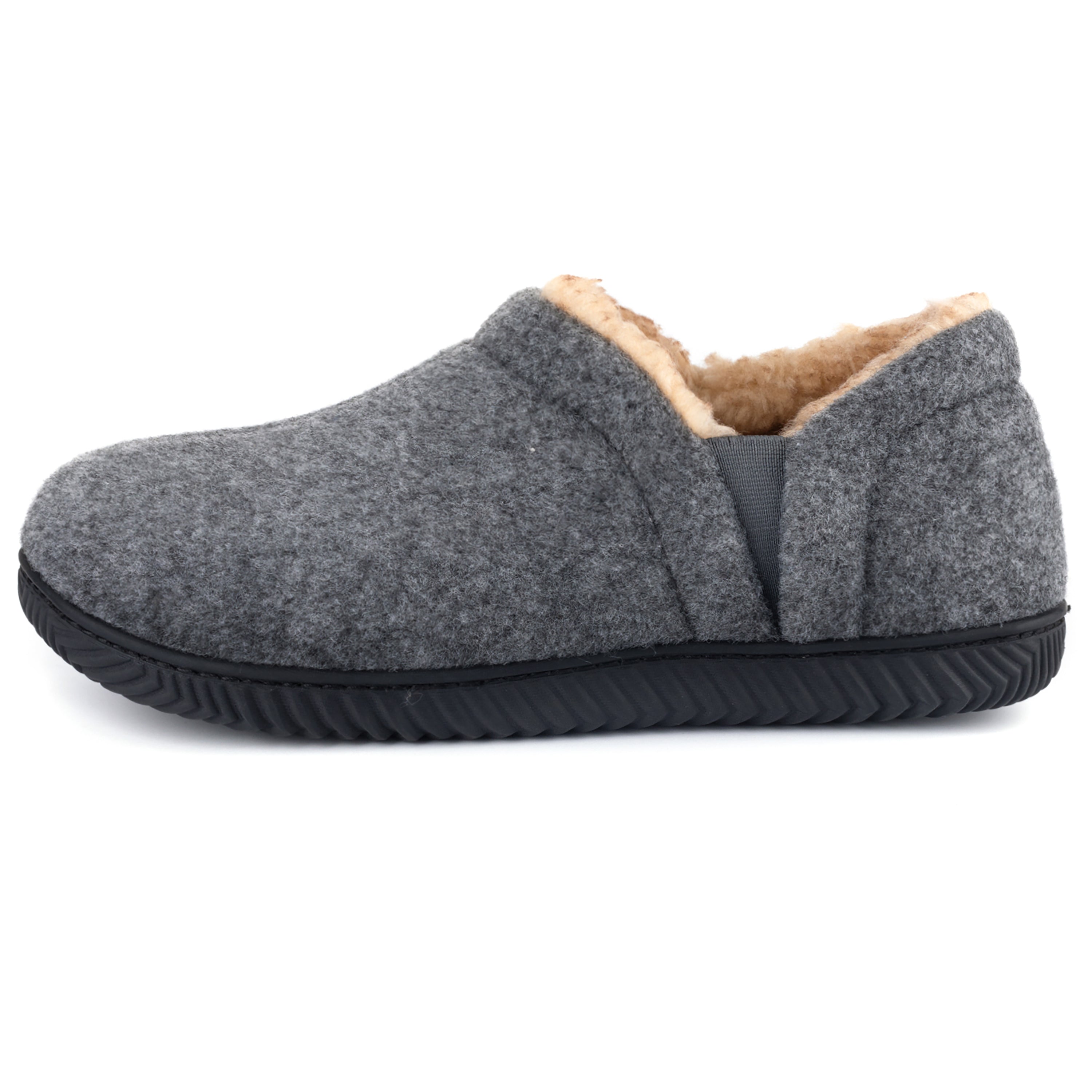 Men's Comfortable Timothy Elastic Side Faux Wool Slippers - Cozy Indoor House Shoes for Winter Relaxation & Lounging