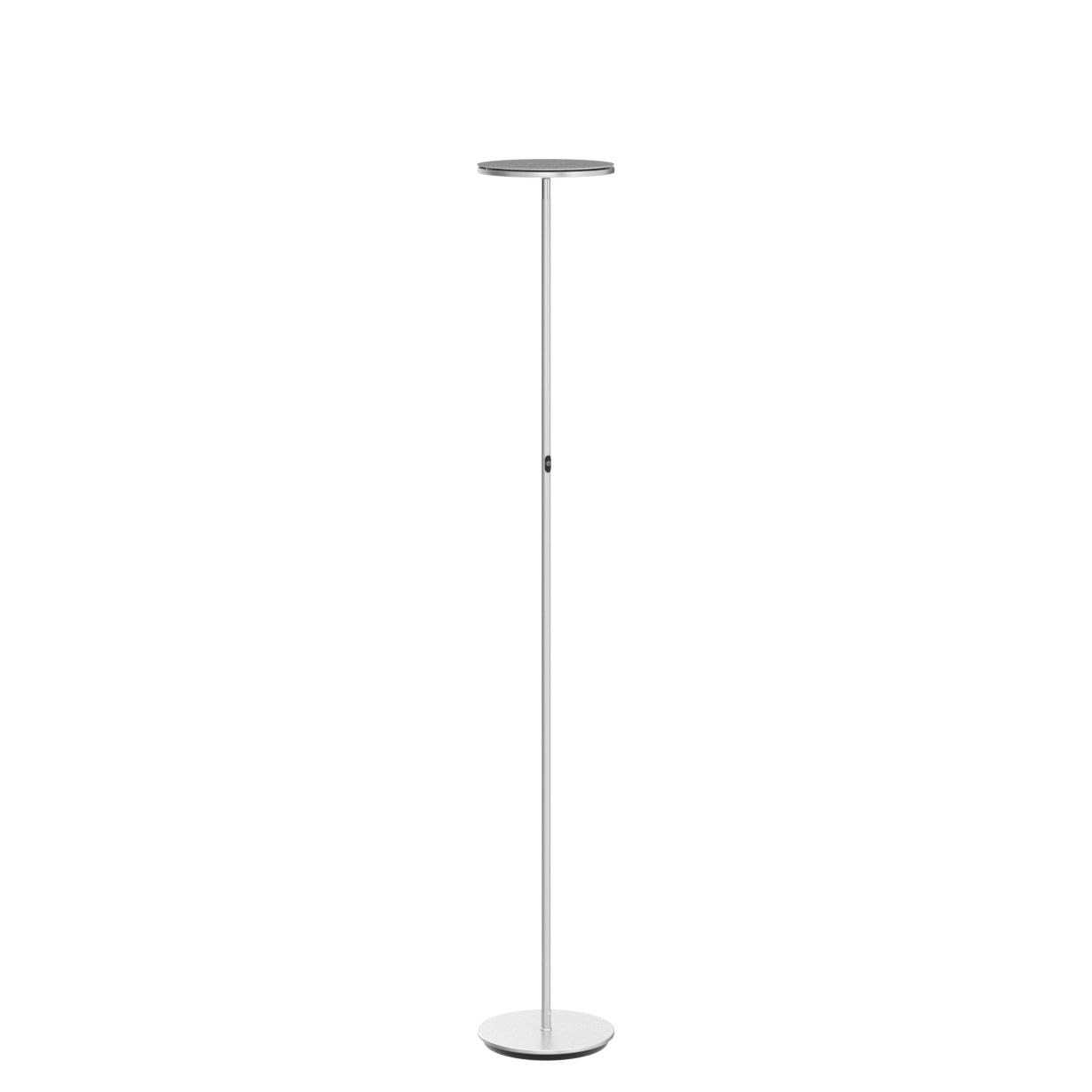 Brightech Sky LED Floor Lamp - Super Bright Dimmable Torchiere Standing Lamp for Living Room, Bedroom & Office - Tall Reading Light in Platinum Silver - Perfect for Cozy Nights & Workspaces