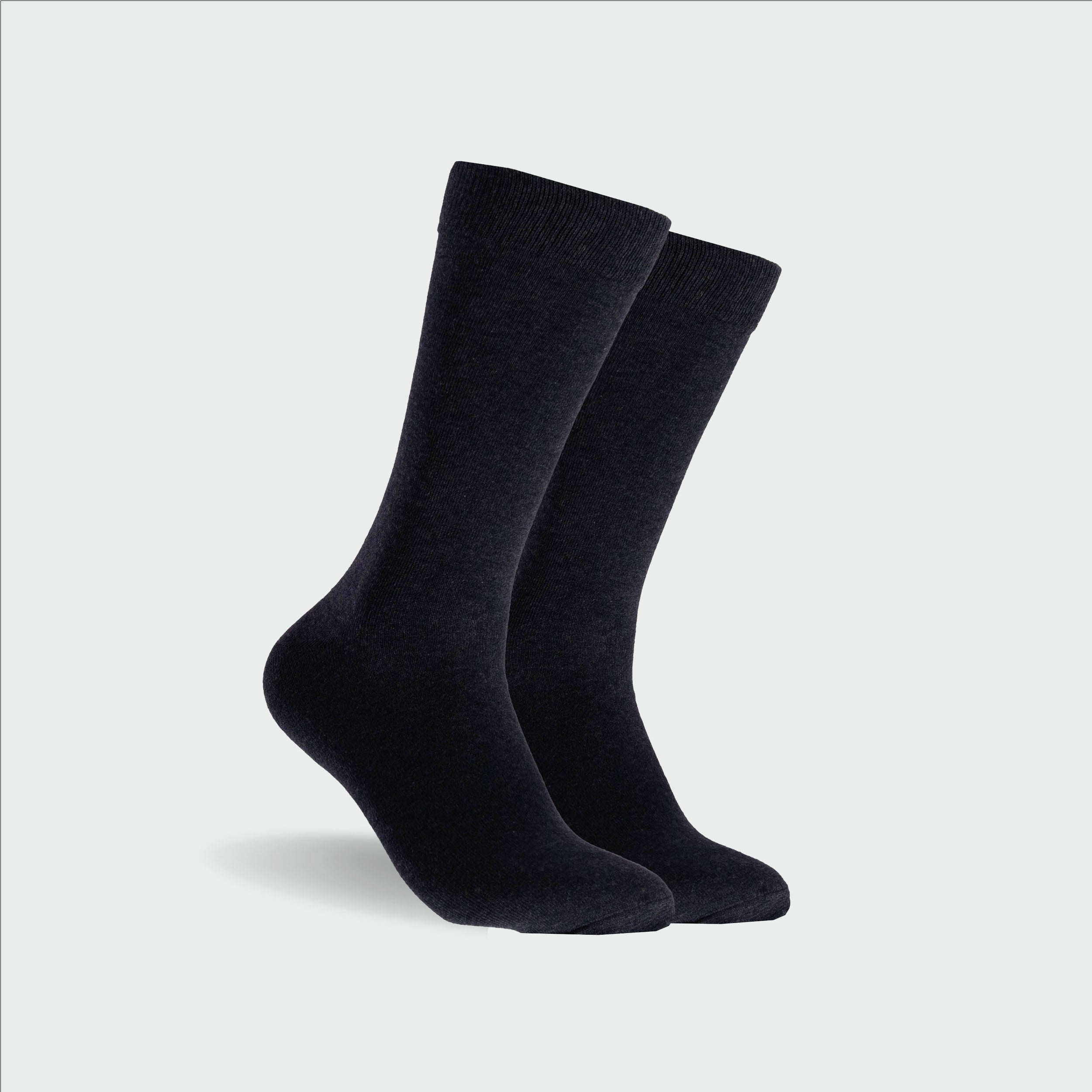 Men's Plain Cotton Crew Socks 5-Pack Navy Blue - Comfortable Everyday Socks for Work, Gym & Casual Wear