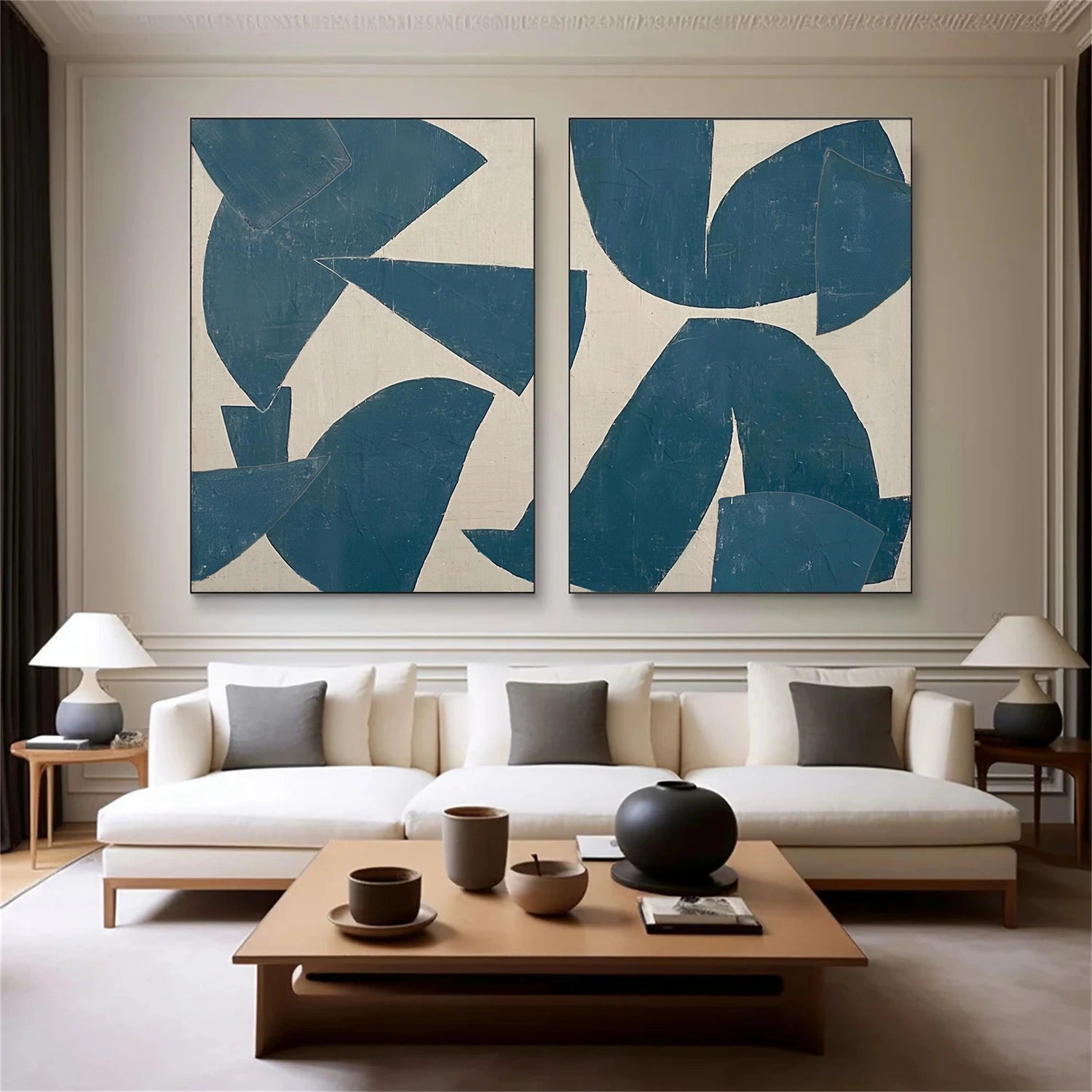 Abstract Painting Set of 2 - Modern Wall Art Decor for Living Room & Bedroom | #AB 455