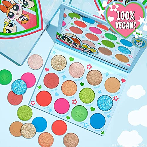 Colourpop Powerpuff Girls Pressed Shadow Palette - 12 Full-Size Eyeshadows | Vibrant Pressed Powder Makeup | Perfect for Cosplay, Halloween & Everyday Glam Looks