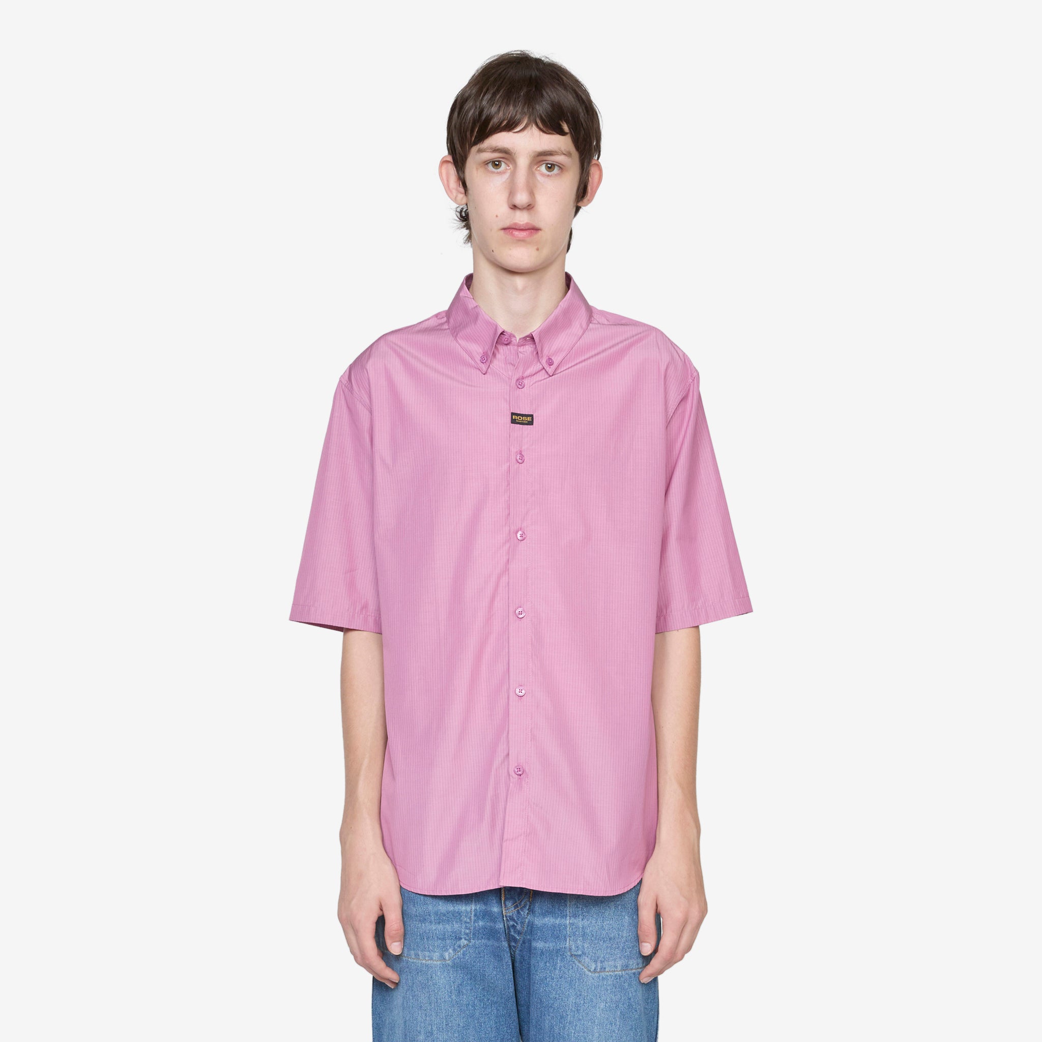 Men's Casual Short Sleeve Button Down Shirt - Purple & Black Striped Pattern - Perfect for Summer Outings, Beach Vacations and Casual Office Wear