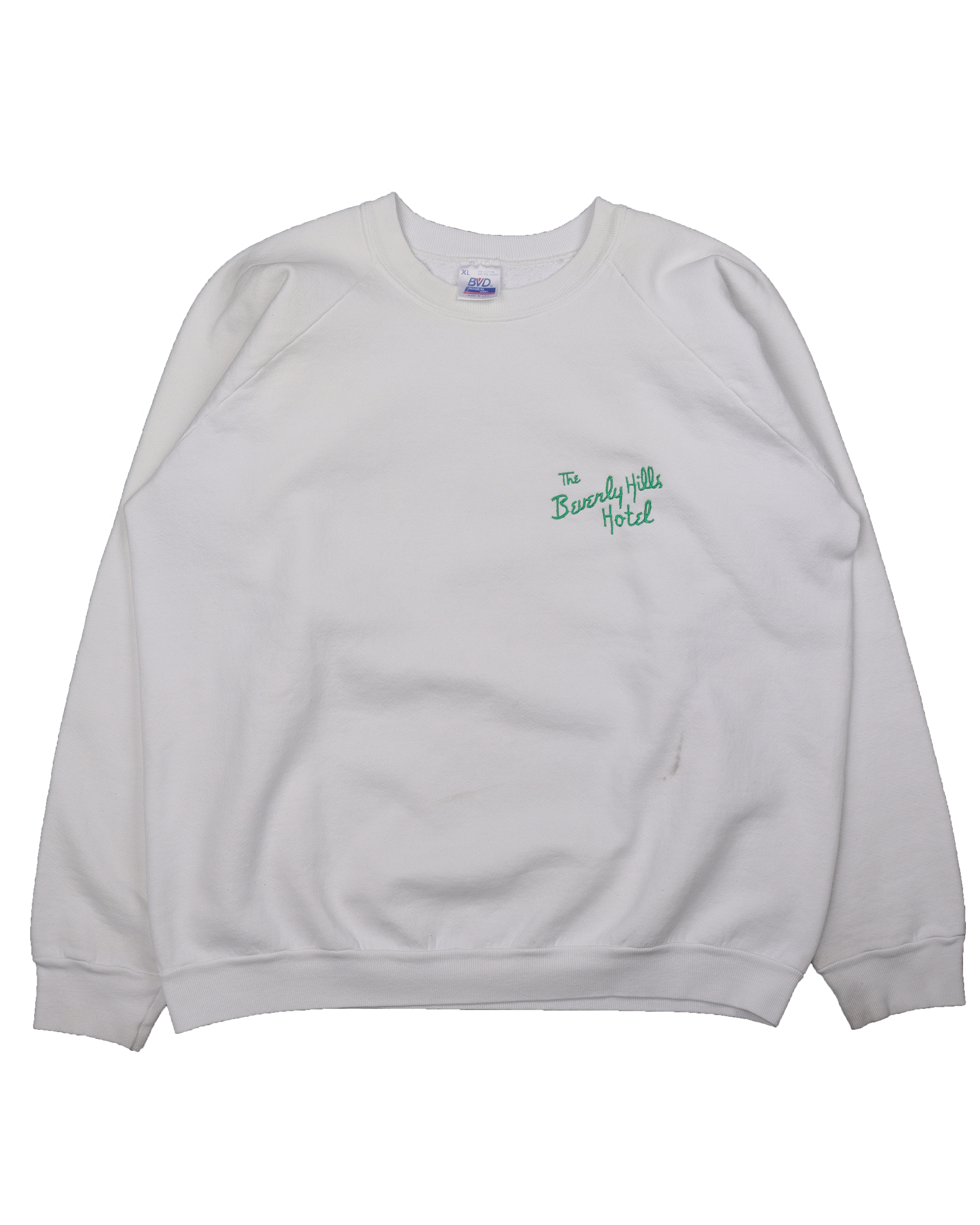 Vintage 1980s Beverly Hills Hotel Embroidered Sweatshirt - Retro California Style Unisex Pullover for Collectors & Fashion Enthusiasts | Perfect for Casual Wear, Themed Parties & Nostalgic Gift Giving