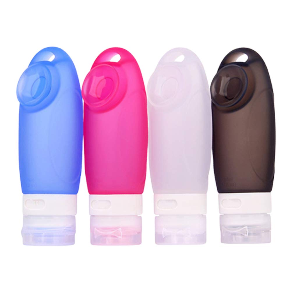 4-Pack Travel Size Empty Bottles for Shampoo, Lotion & Cosmetics - Leak-Proof Refillable Containers for Toiletries, Perfect for Air Travel, Gym & Home Organization
