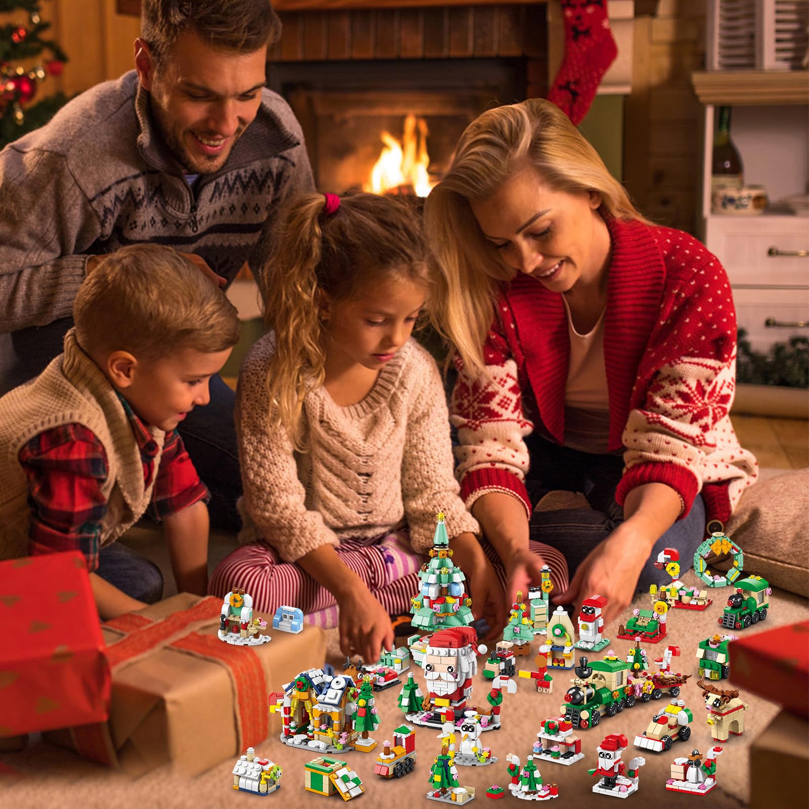 Christmas Building Blocks Set - 1123 PCS Snow House, Train, Christmas Tree, Santa & Reindeer Toys for Kids - Perfect Holiday Gift for Sons, Grandchildren, Nieces - Great for Christmas, Birthday & New Year Celebrations - Creative Play & Festive Home Decor
