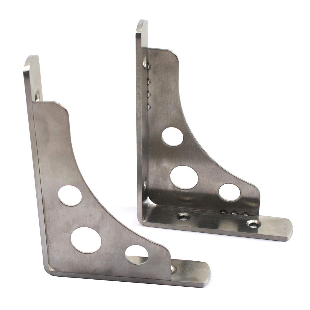 150x110mm Heavy Duty Stainless Steel Shelf Brackets - Wall Mounted Triangle Corner Brackets with Screws (2 Pack) - Perfect for Kitchen Shelves, Garage Storage & Floating Shelves