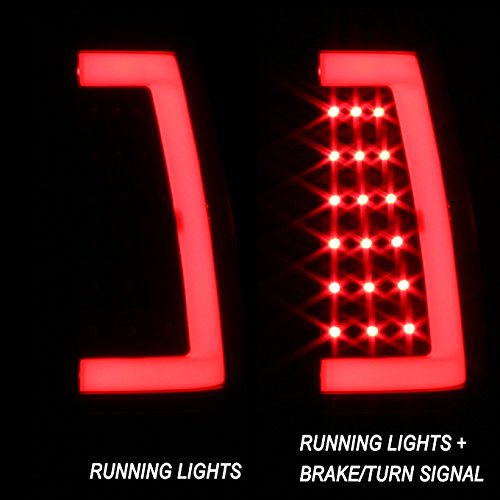 AKKON Smoked LED Tail Lights for 1999-2006 GMC Sierra & 1999-2002 Chevy Silverado - Black Lens Tube Brake Lamps - Upgrade Your Pickup Truck's Style & Nighttime Visibility
