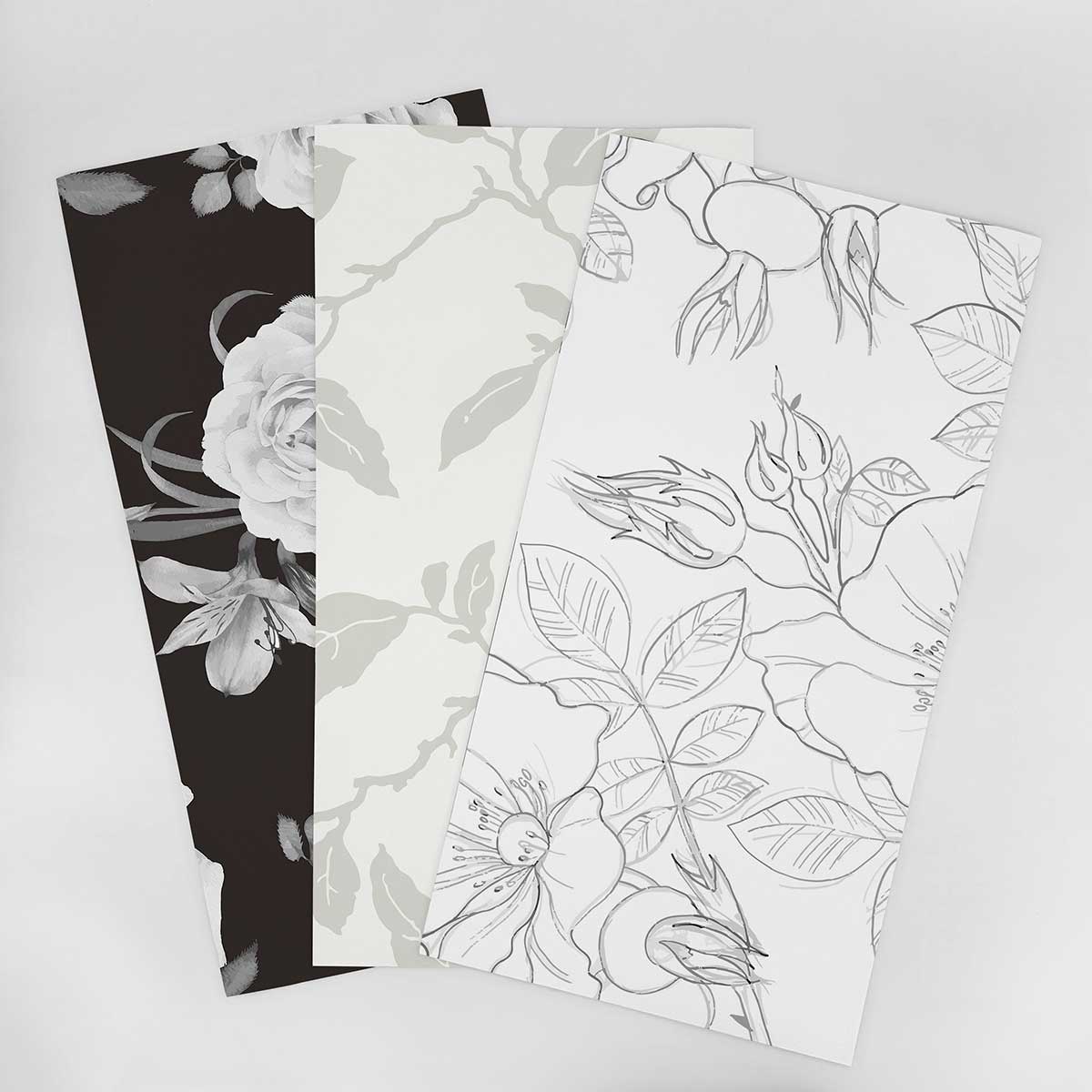 Black and White Wallpaper Sample for Bedroom - Modern Gray Tone Peel and Stick Wallpaper - Perfect for Nursery, Living Room, or Home Office Decor
