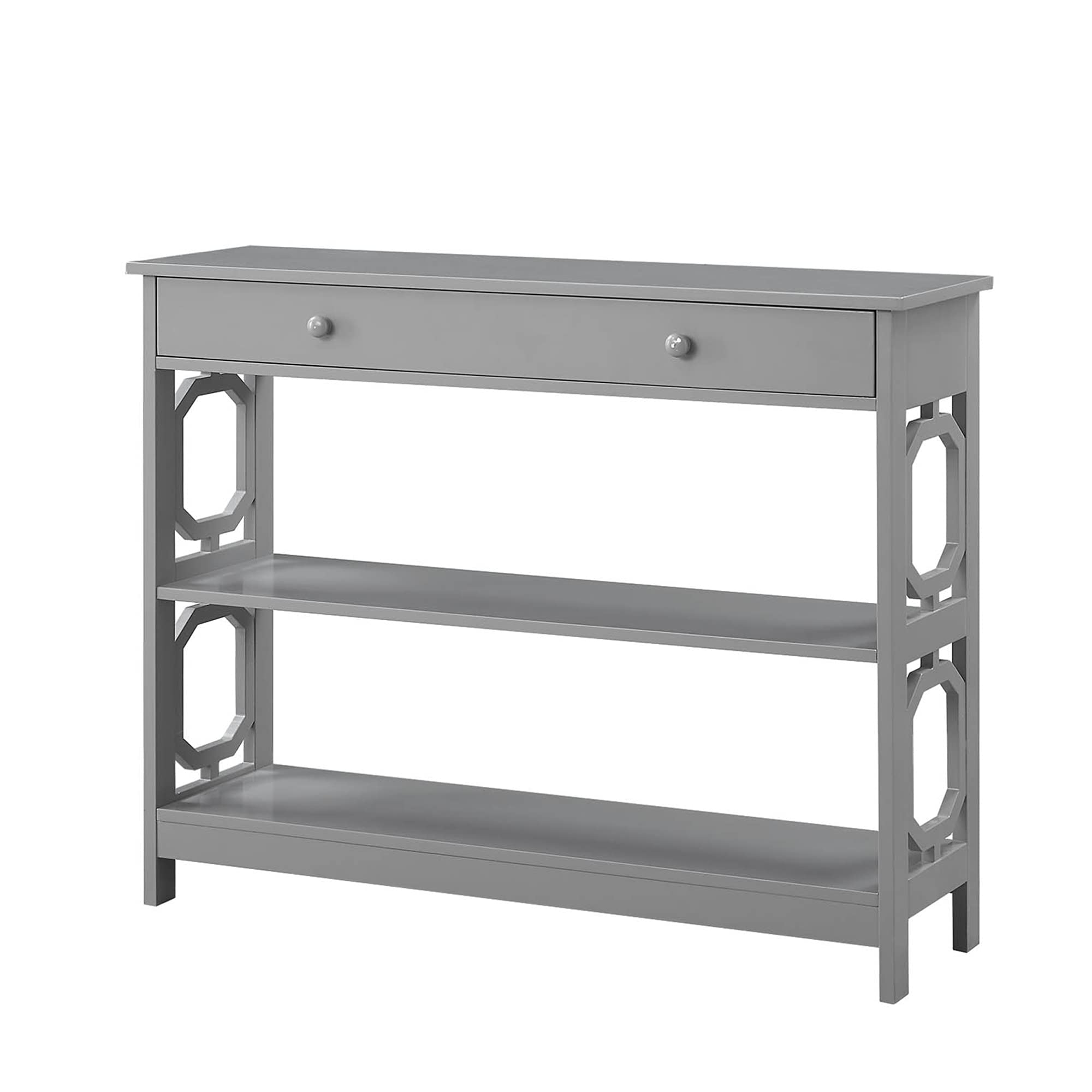 Ergode Omega 1 Drawer Console Table with Shelves - Modern Entryway Sofa Table with Storage for Living Room, Hallway & Bedroom Decor