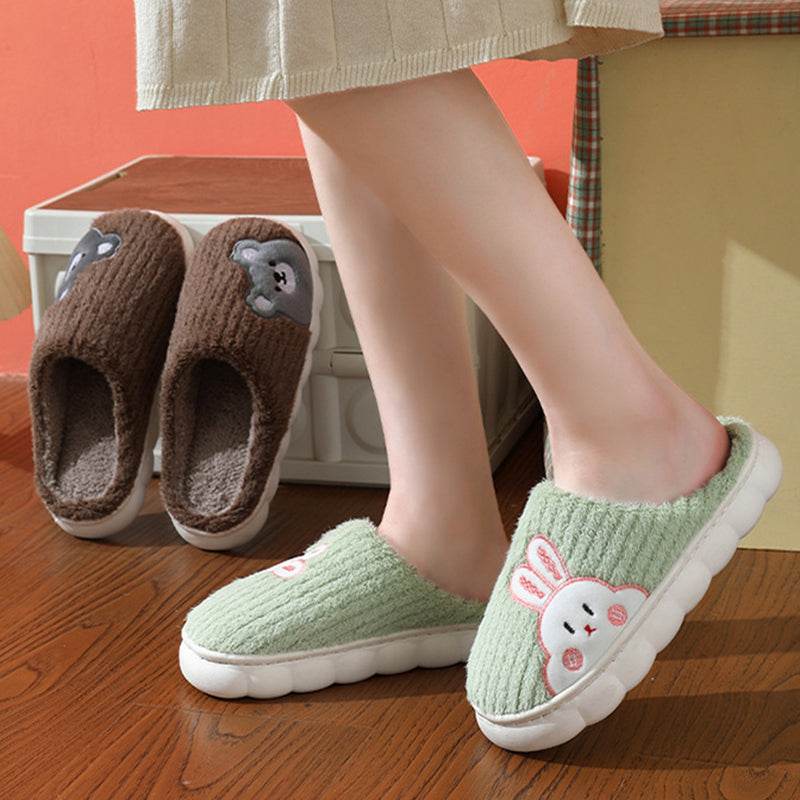 Soft & Cozy Rabbit Plush Fleece Slippers for Women - Non-Slip Indoor House Shoes - Perfect for Winter, Lounge & Home Comfort