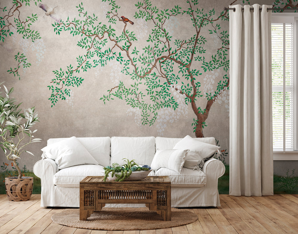 Beautiful Birds in Tree Wall Art - Handmade Canvas Painting for Home & Office Decor - Perfect for Living Room, Bedroom, or Nursery