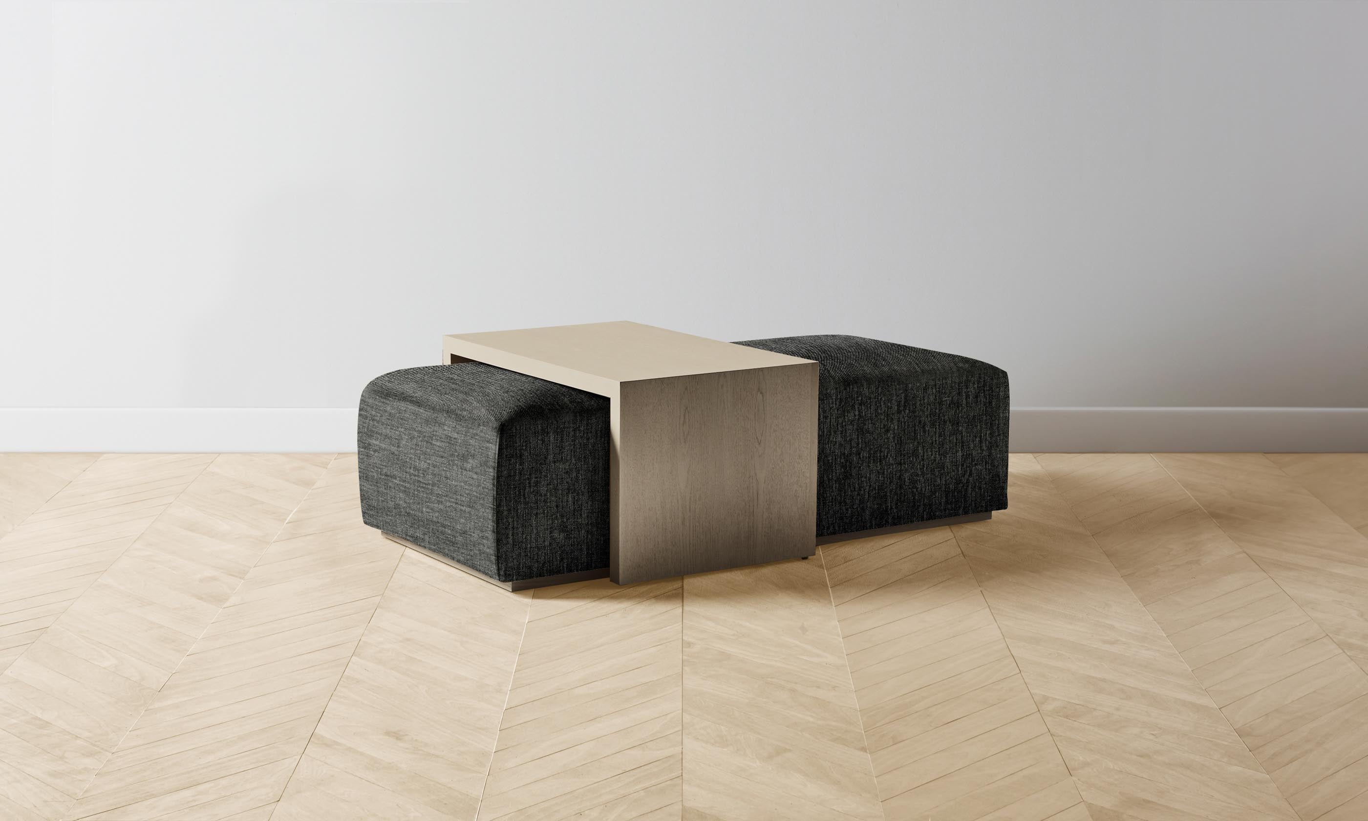 The Bowery Ottoman - Performance Tweed Charcoal Gray Upholstered Storage Bench for Living Room, Bedroom & Entryway - Stylish & Functional Home Decor