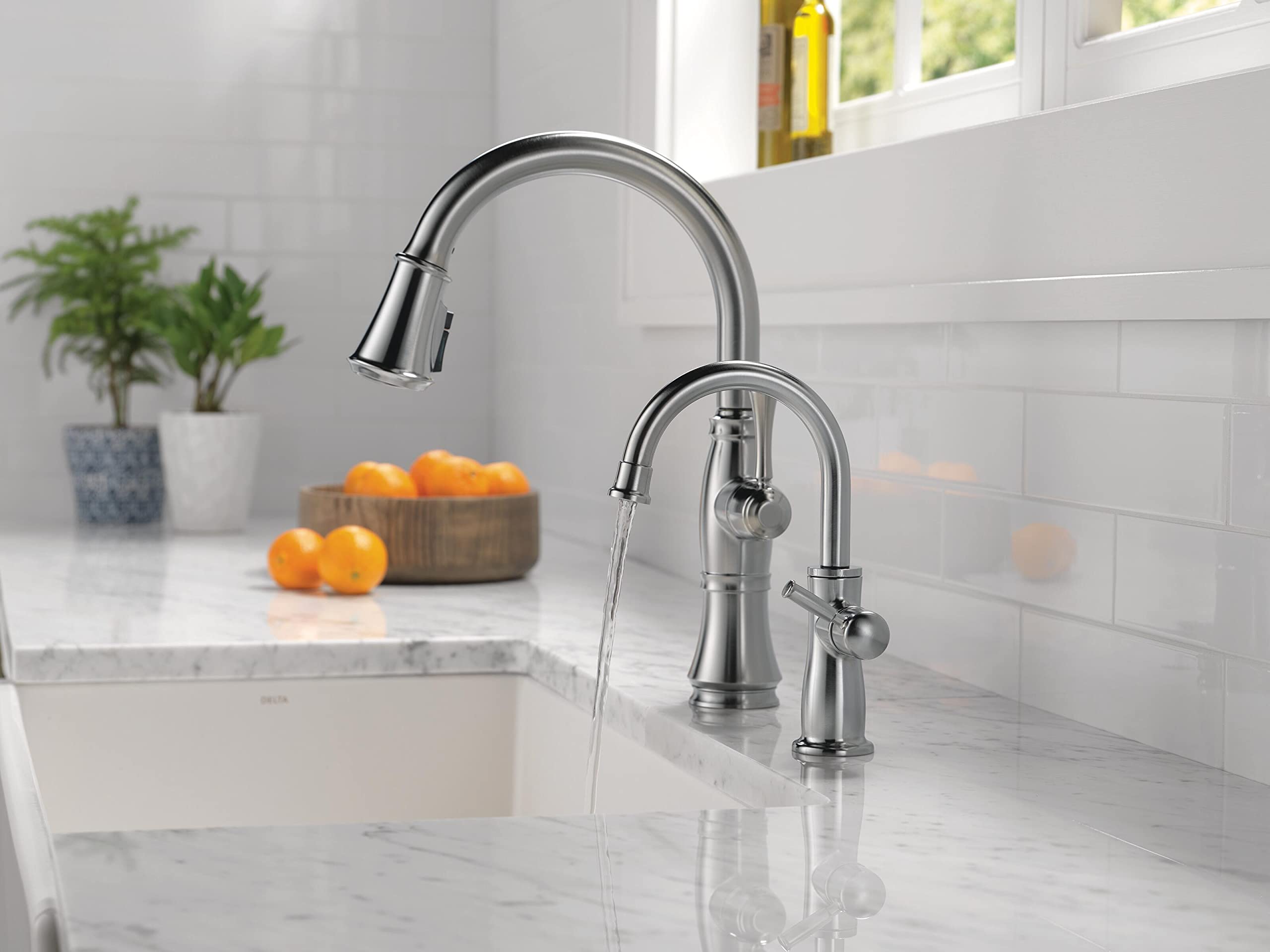 Delta Faucet 1960-AR-DST Traditional Beverage Faucet in Arctic Stainless - Perfect for Home Bars, Kitchens, and Office Water Coolers