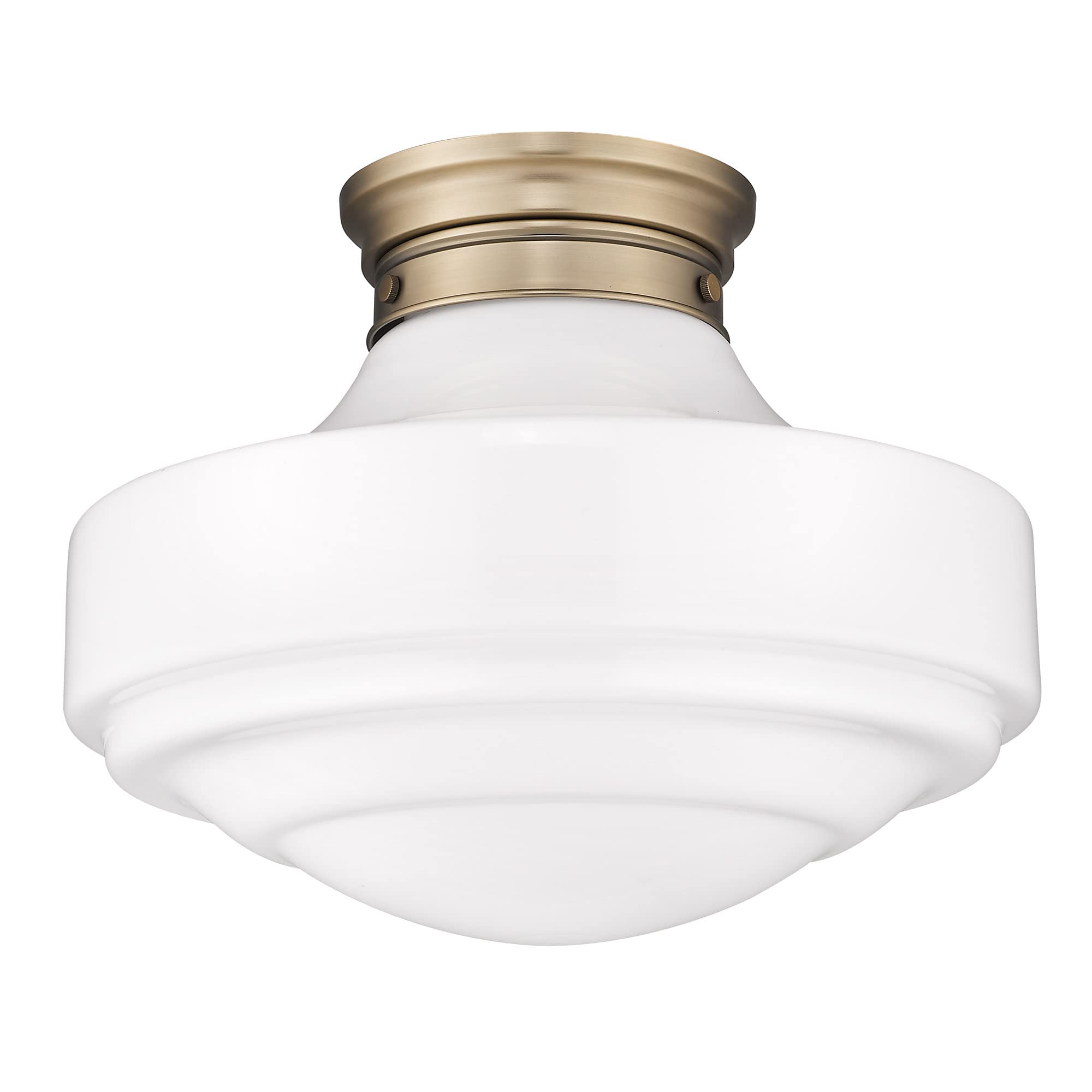 Vintage Style Matte Black Semi-Flush Mount Ceiling Light with Milk Glass Shade - Perfect for Dining Room, Bedroom, or Hallway Lighting
