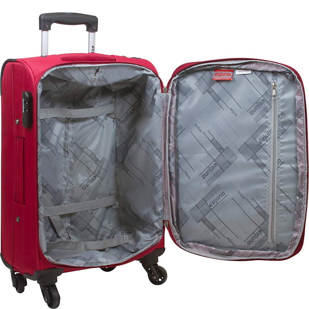 Dejuno Tuscany Lightweight Spinner Luggage Set - 3-Piece Black Carry-On Suitcase for Travel, Business Trips & Vacations | Durable Hardshell Spinner Wheels & TSA Lock