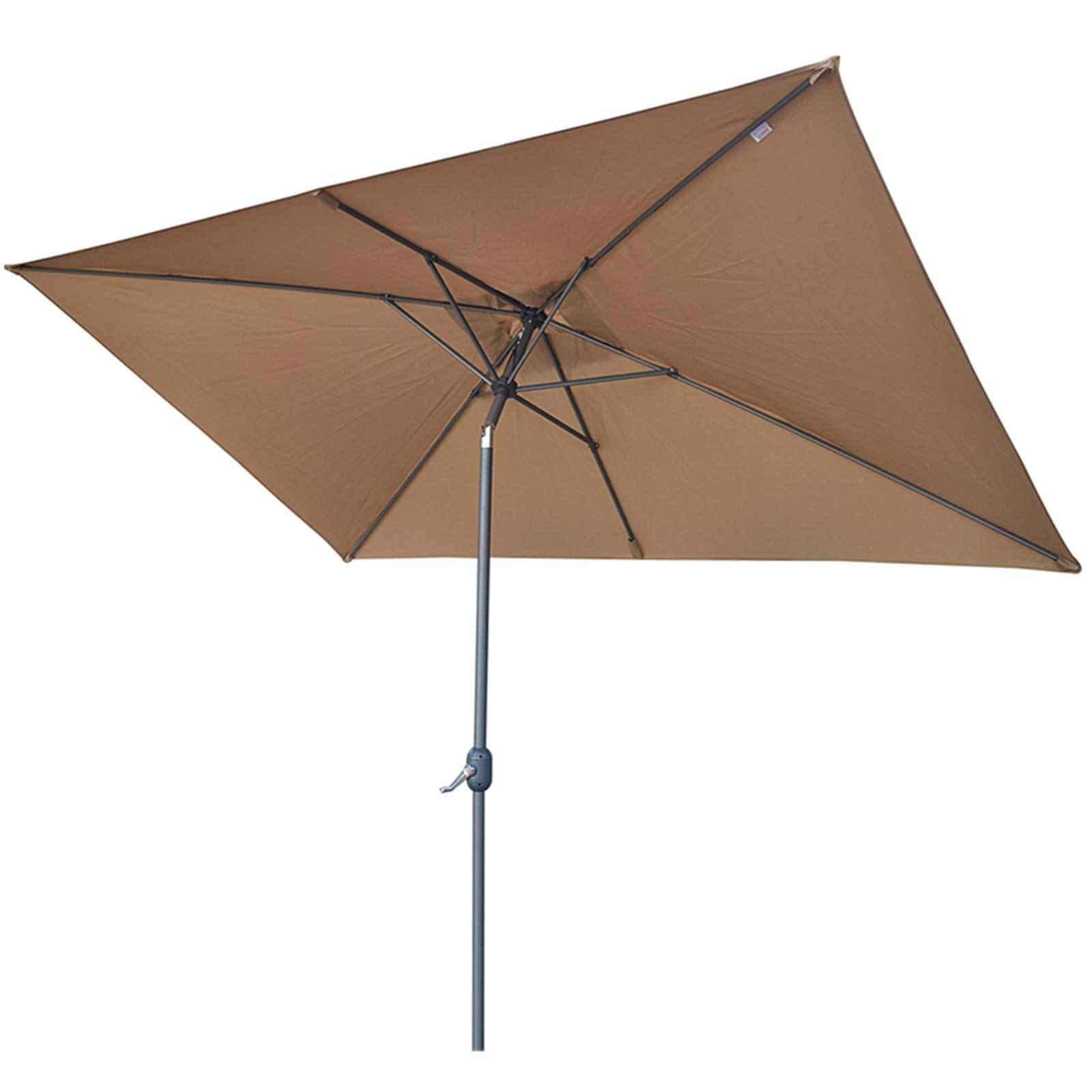 2M×2M Rectangular Garden Parasol with Tilting Mechanism - Outdoor Patio Umbrella for Courtyard, Terrace, Backyard - UV Protection in Khaki & Red Colors | Perfect for Poolside Lounging, Outdoor Dining, and Sun Protection