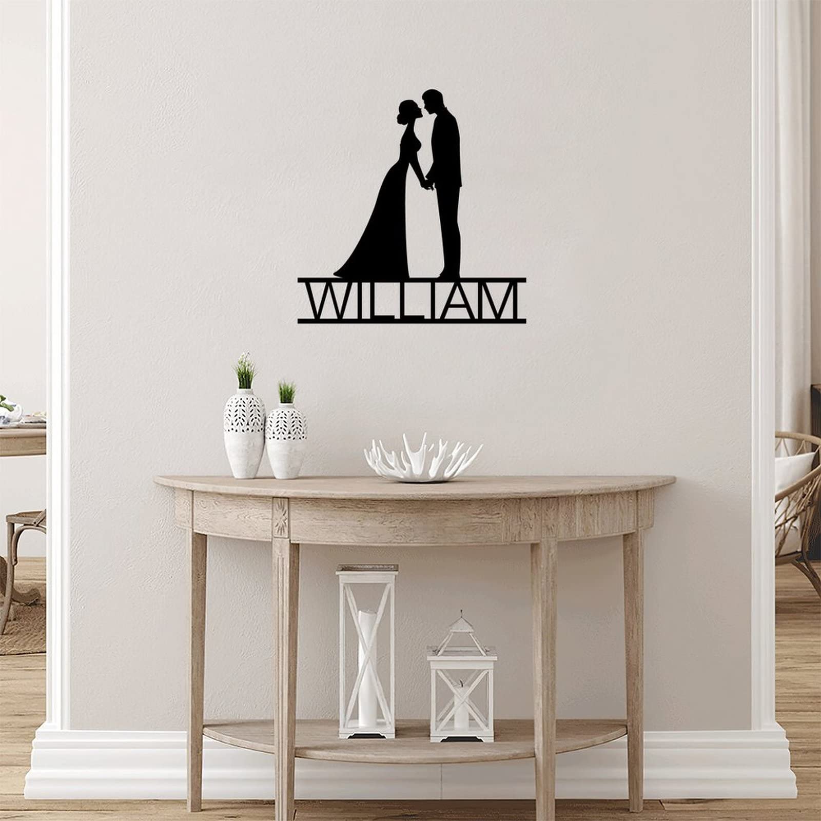 Personalized Rustic Metal Wedding Sign - Custom Couples Name Steel Wall Hanging for Farmhouse, Patio & Home Decor (24 Inch) | Perfect for Wedding Gifts, Anniversary Decor & Outdoor Rustic Weddings